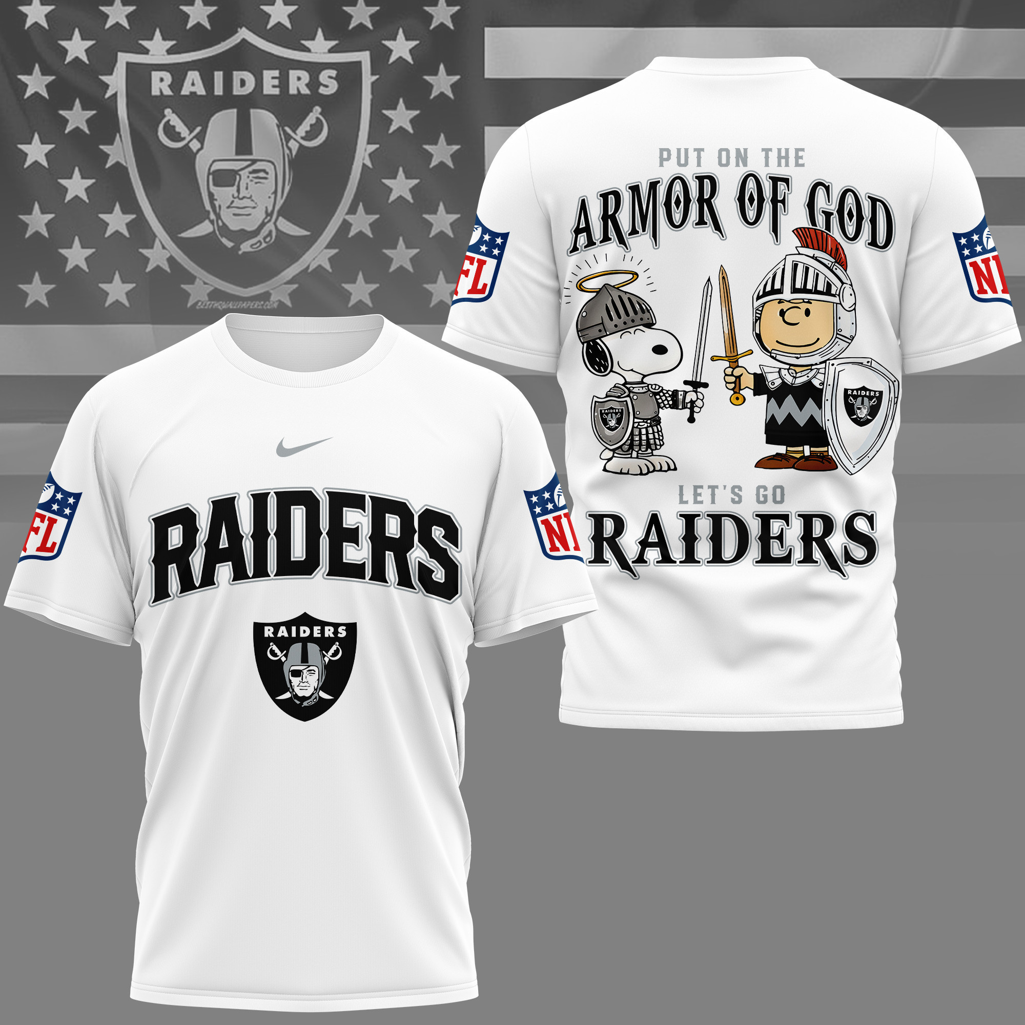 Las Vegas Raiders | Premium NFL Armor of God 3D Shirt NY