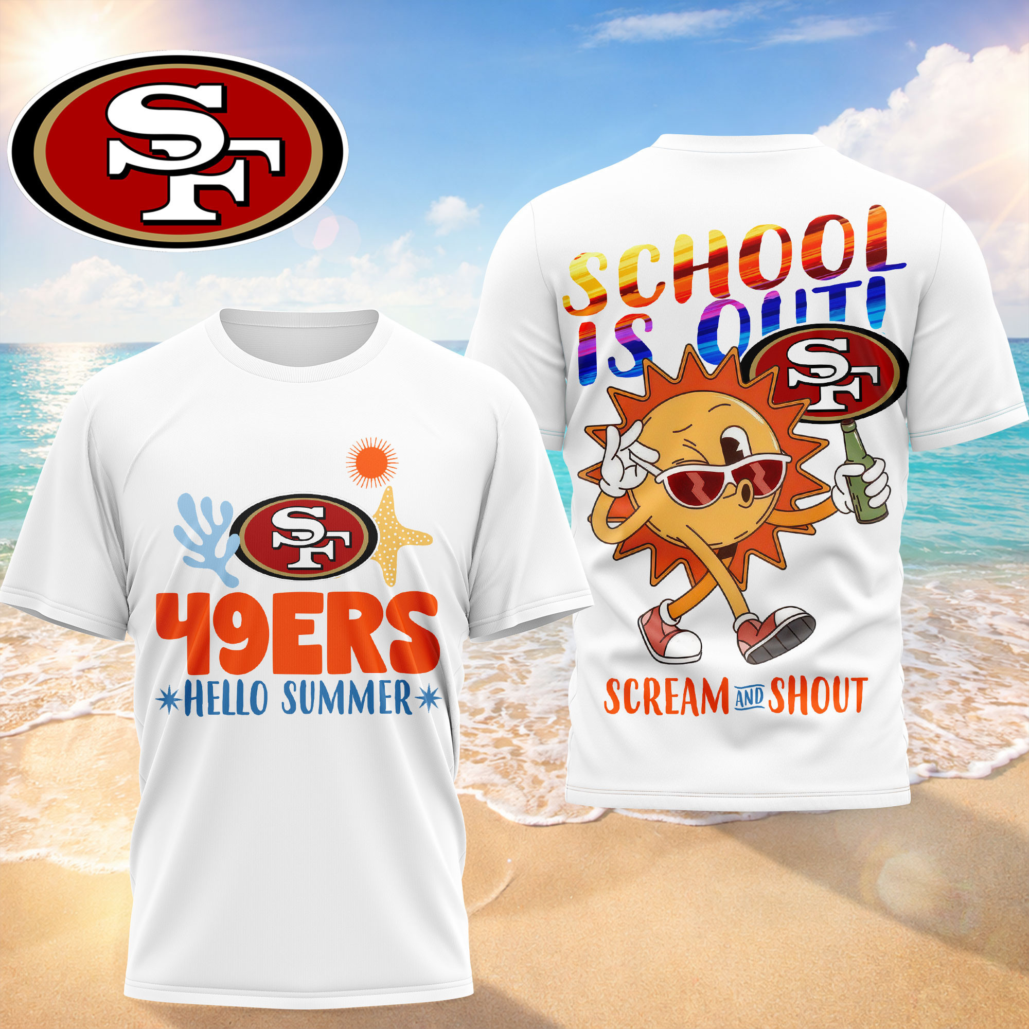 San Francisco 49ers | Premium NFL Hello Summer 3D T-Shirt HY