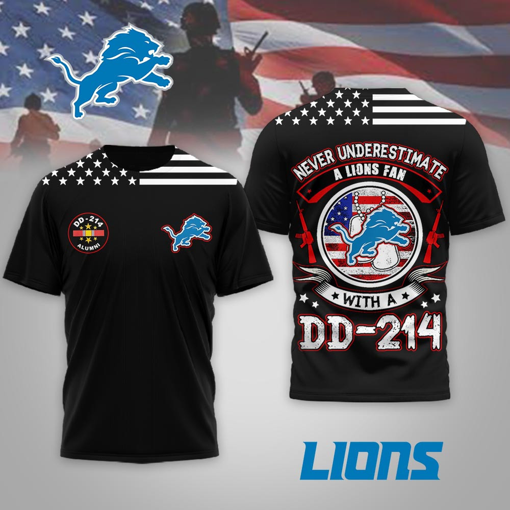 Detroit Lions | Premium NFL DD-214 Alumni 3D Shirt MM
