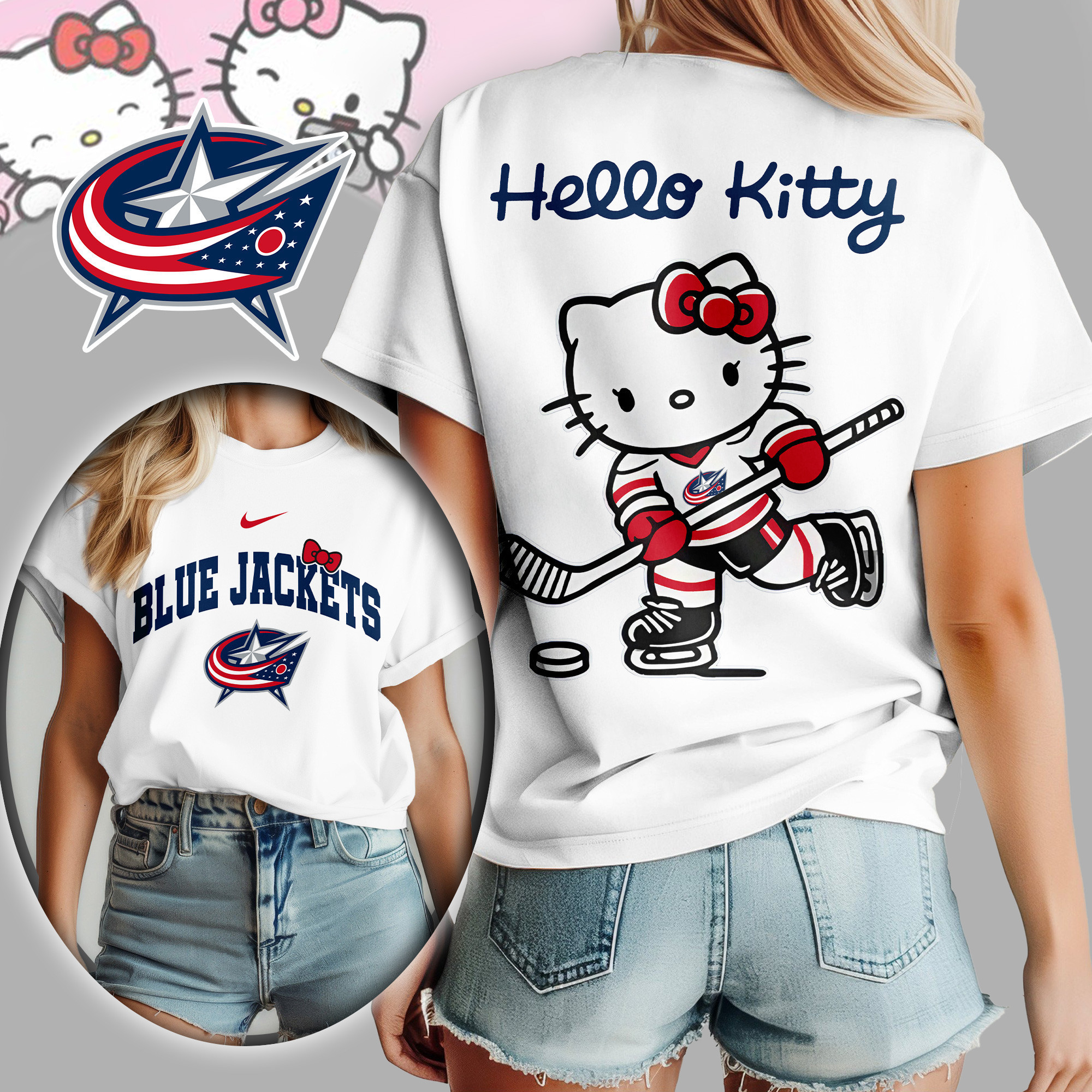Columbus Blue Jackets | Premium NHL Hello Kitty Women's Shirt TD
