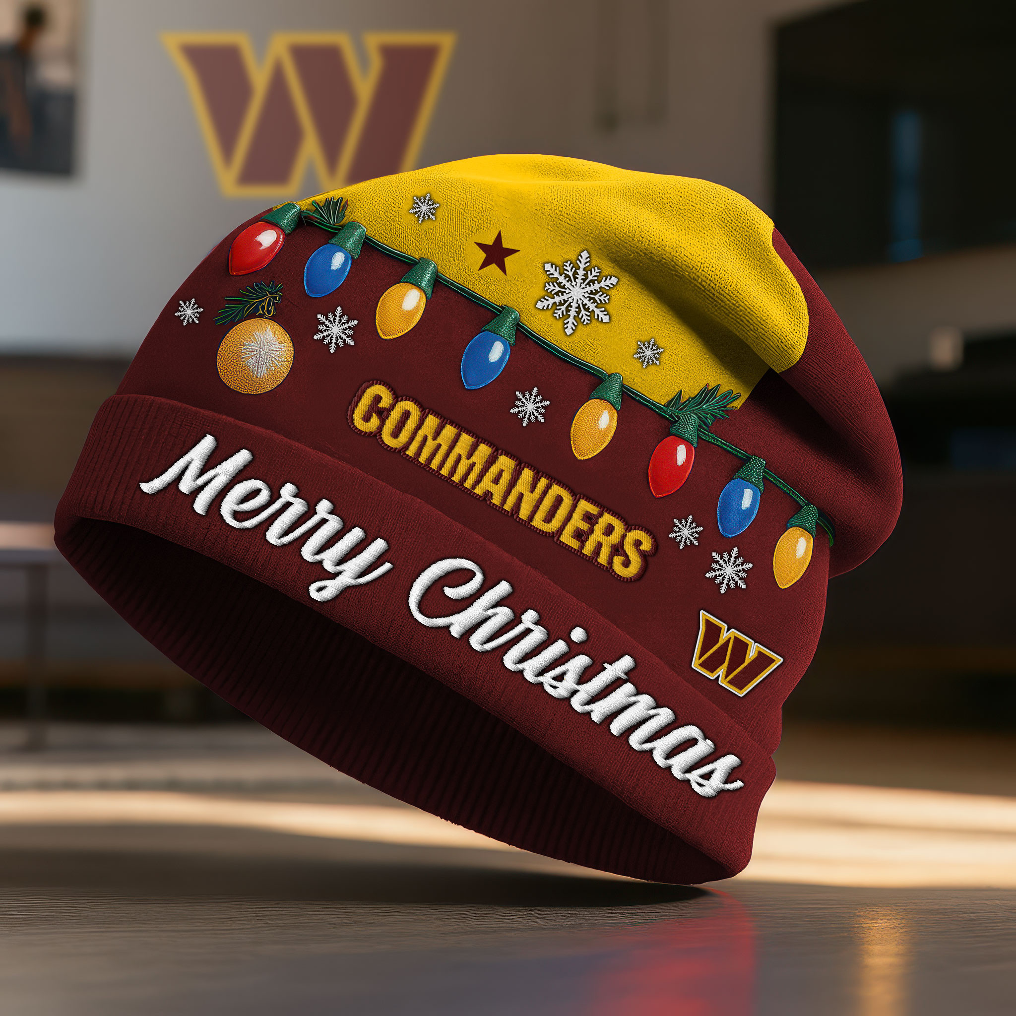 Washington Commanders | Premium NFL Christmas Beanie Hat NY