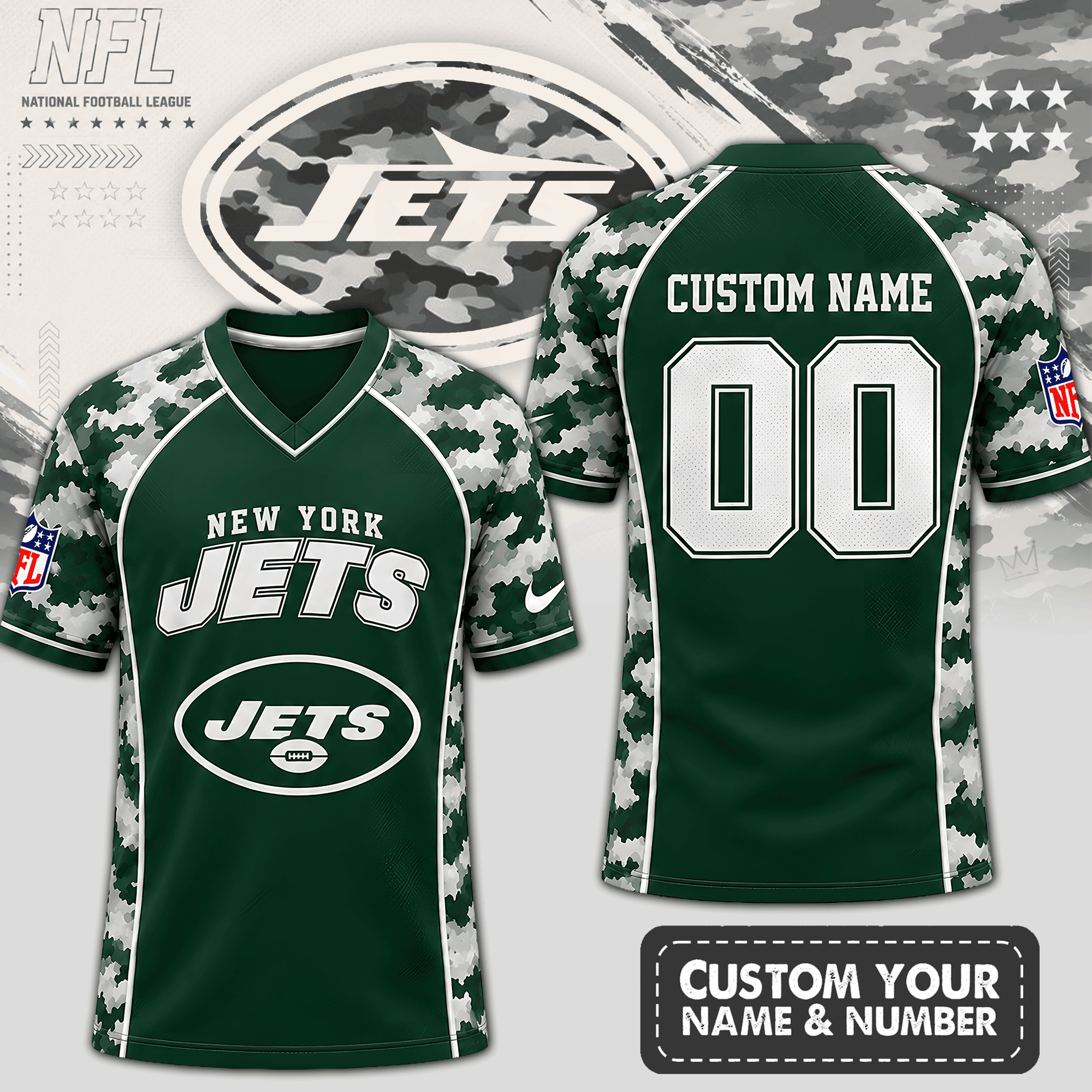 New York Jets | Premium NFL Born for Game Day V-Neck Jersey NTH1