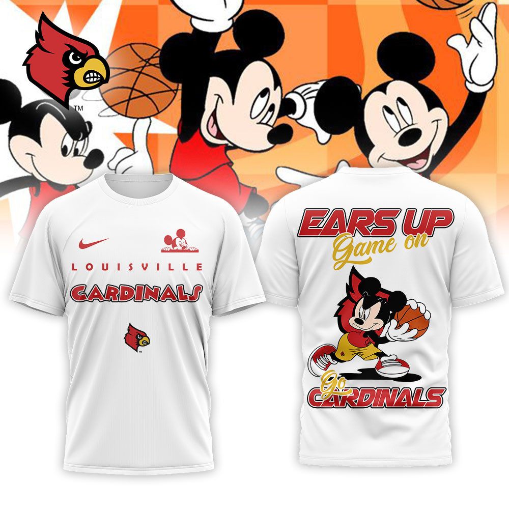 Louisville Cardinals | Premium NCAA Mickey Ears Up Game On 3D T-Shirt NP