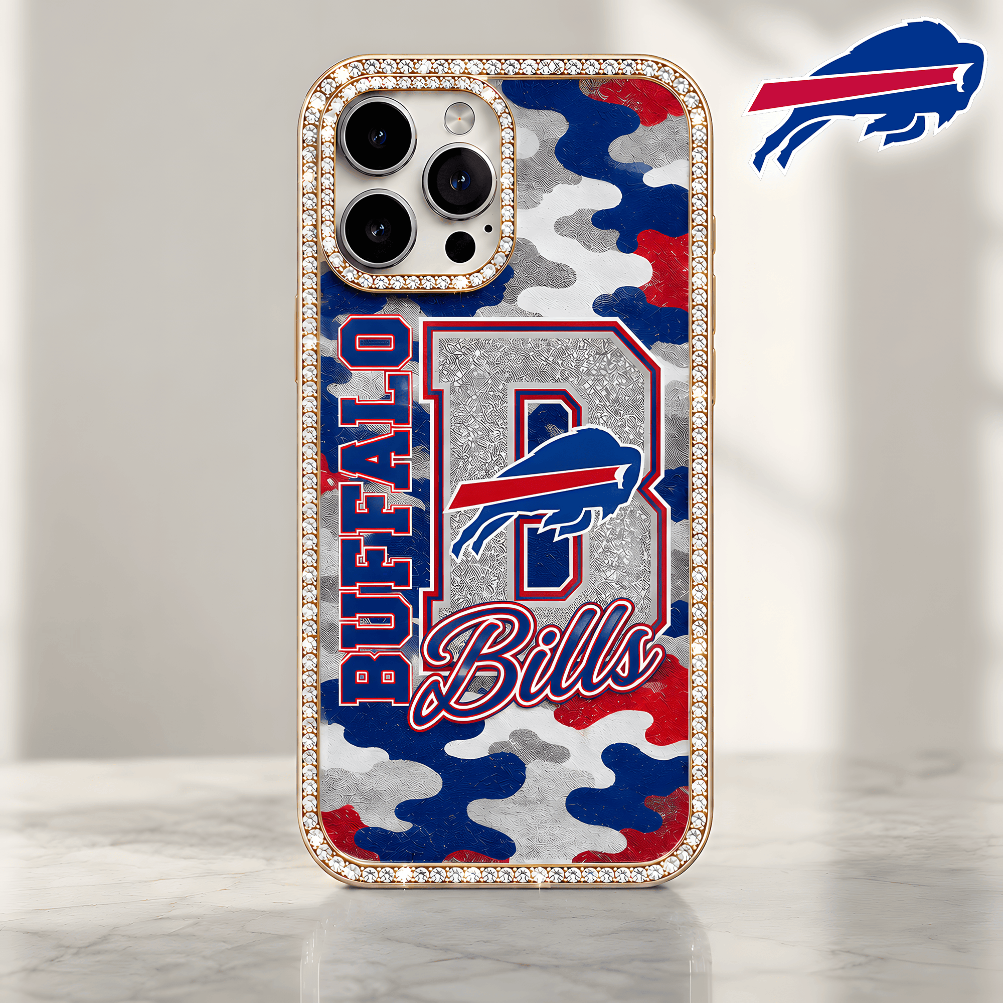 Buffalo Bills | Premium NFL Team Camo Bling Luxury Phone Case NTH1