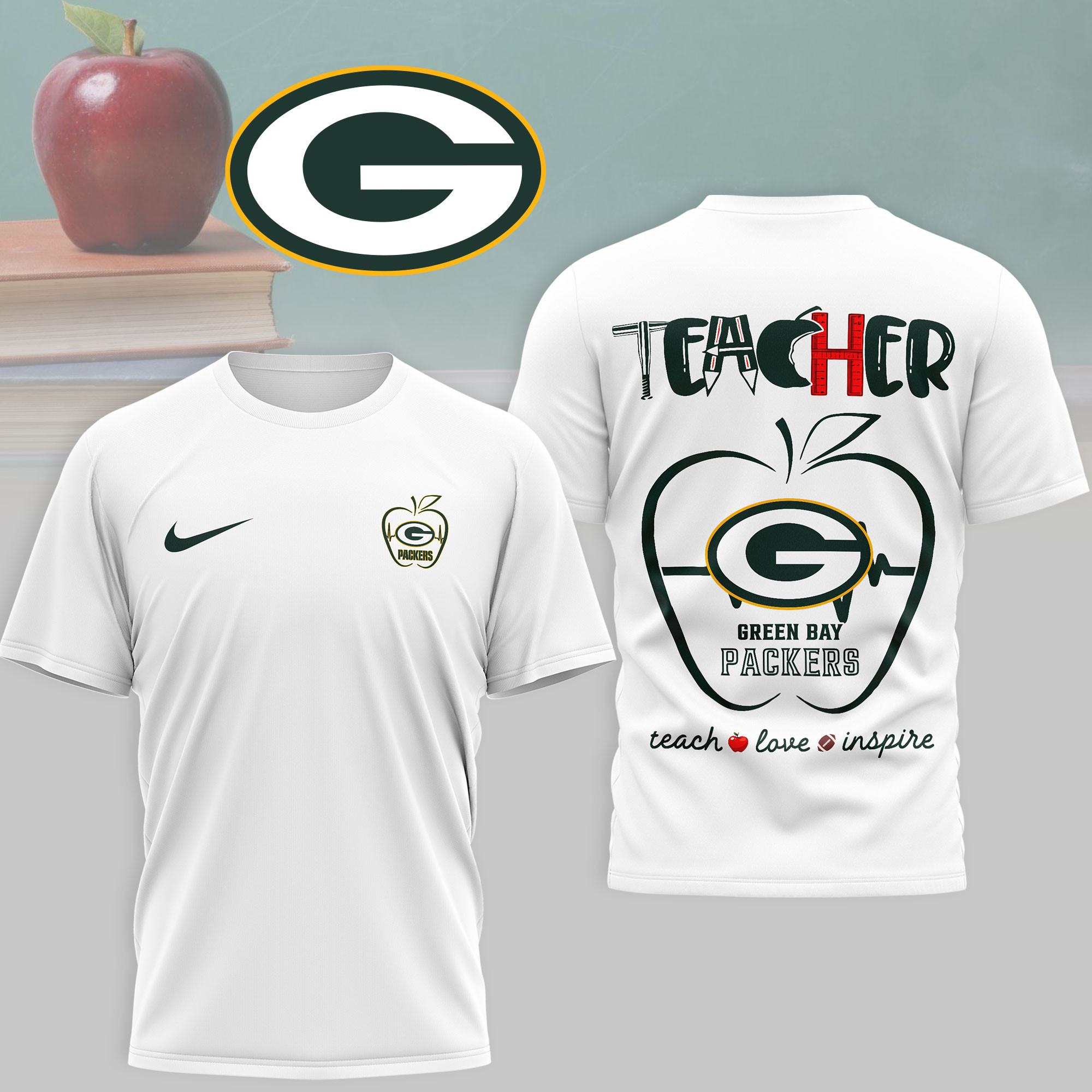 Green Bay Packers | Premium NFL Teacher Game Day 3D Shirt NTH1