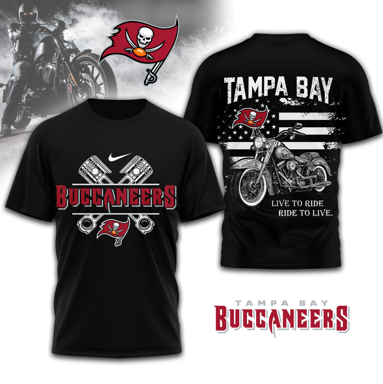 Tampa Bay Buccaneers | Premium NFL Biker 3D Shirt TD230825
