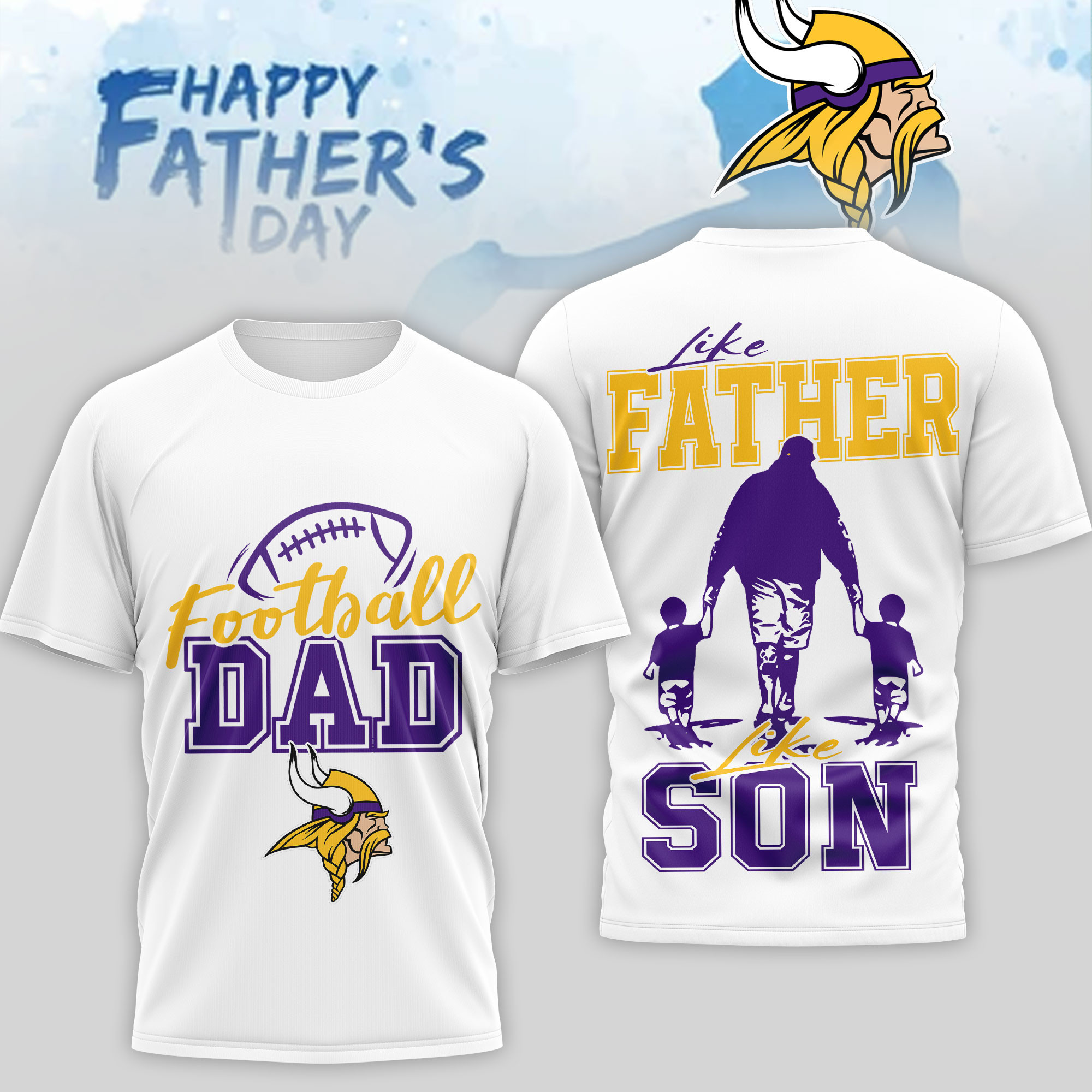 Minnesota Vikings | Premium NFL Happy Father Day 3D T-Shirt NP