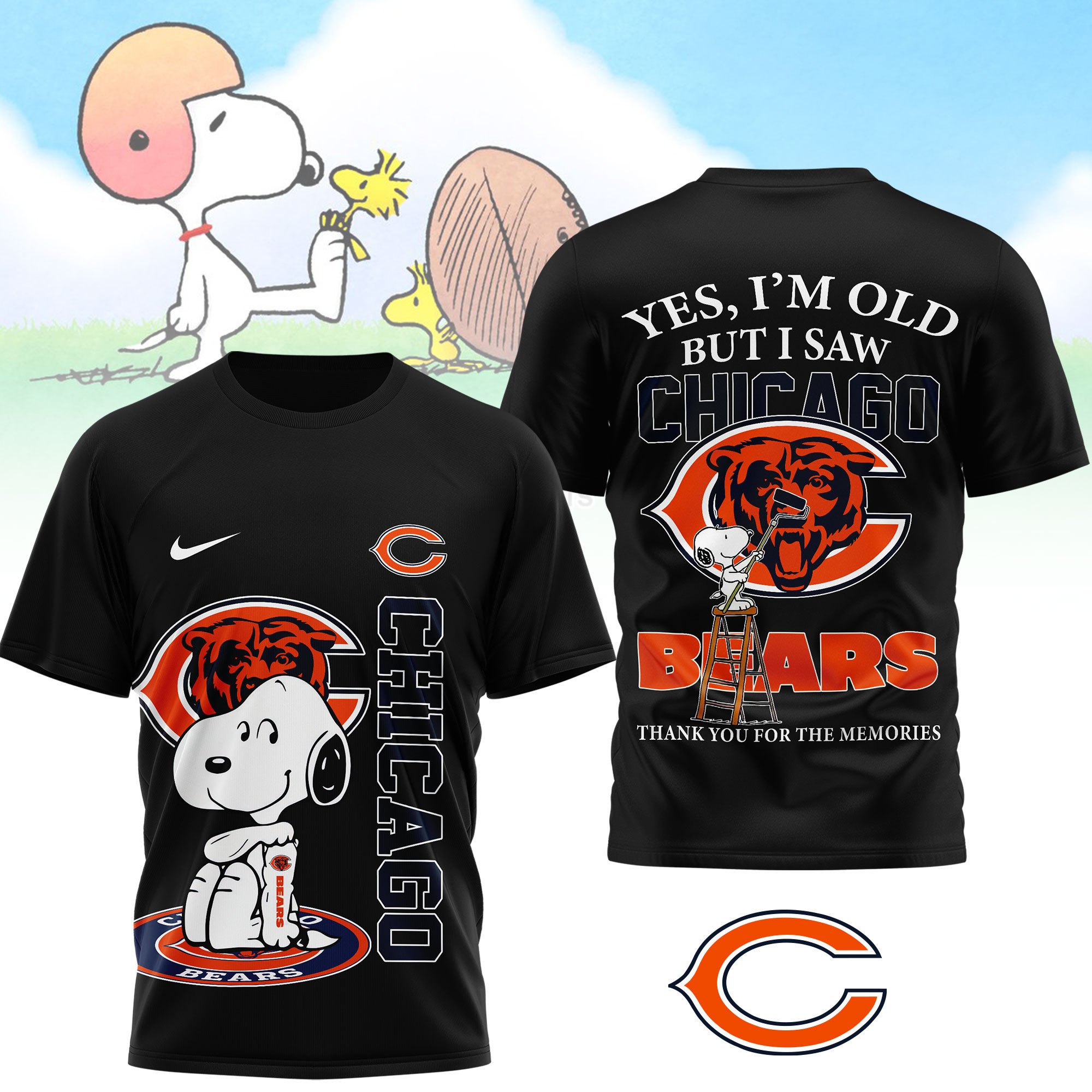 Chicago Bears | Premium NFL Snoopy Graphic 3D T-Shirt NTH1