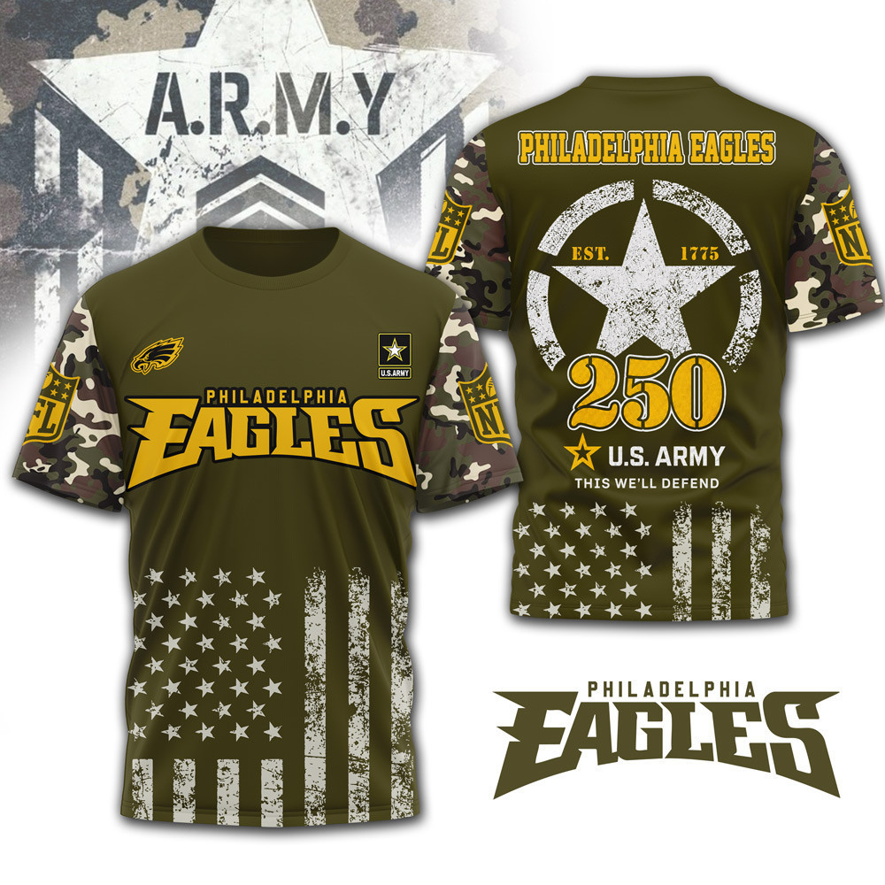 Philadelphia Eagles | Premium NFL Military Pride 3D Shirt NTH1