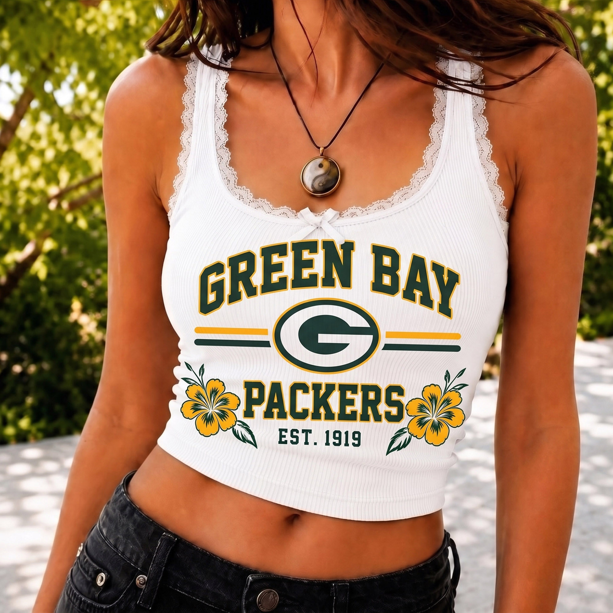 Green Bay Packers | Premium NFL Game Day Lace Tank Top Shirt NY