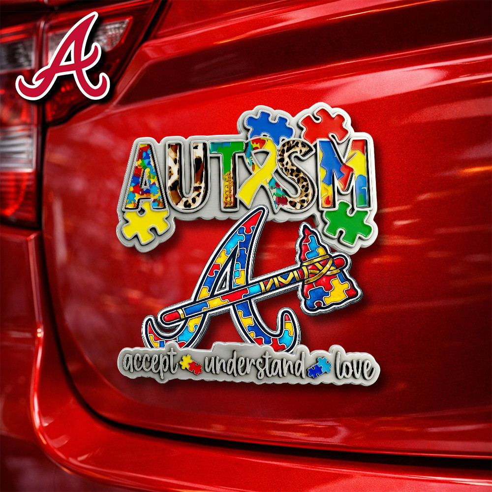 Atlanta Braves | Premium MLB Autism Awareness Car Name Badge HY