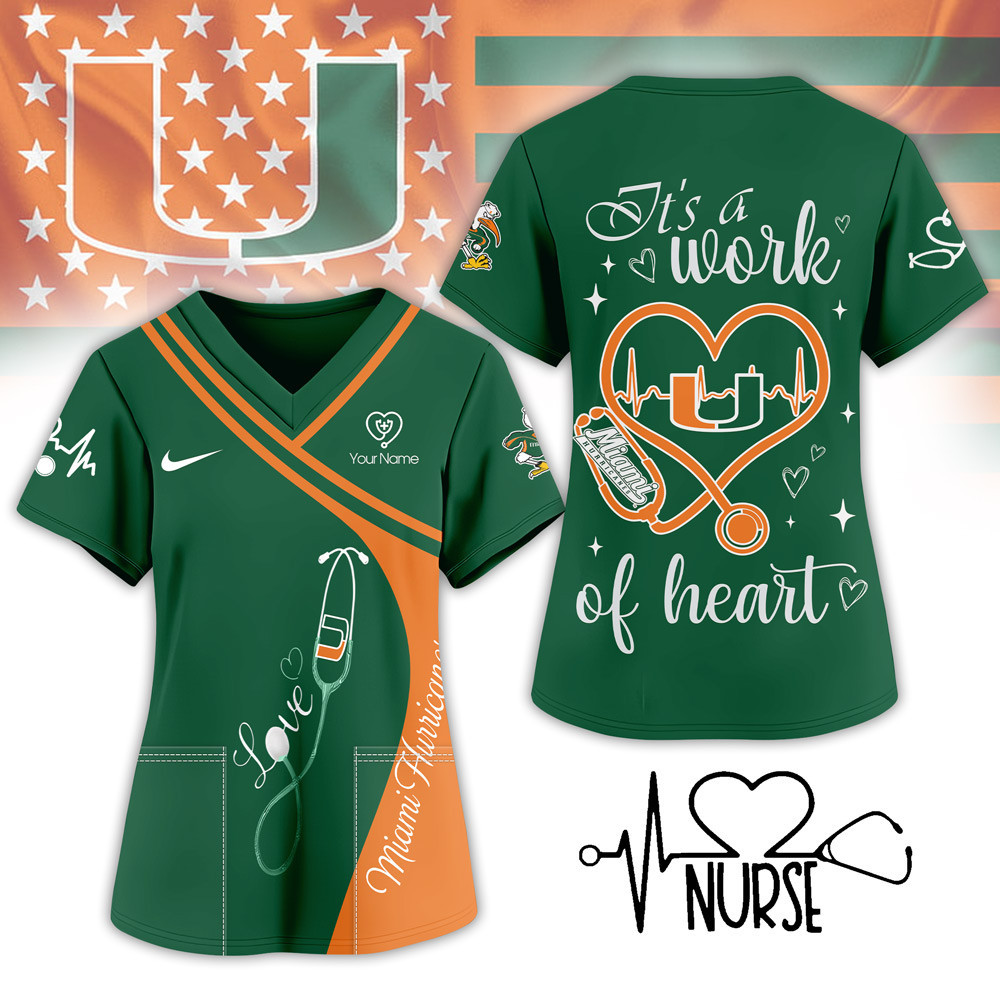 Miami Hurricanes | Premium NCAA Nurse Pride 3D Shirt NY