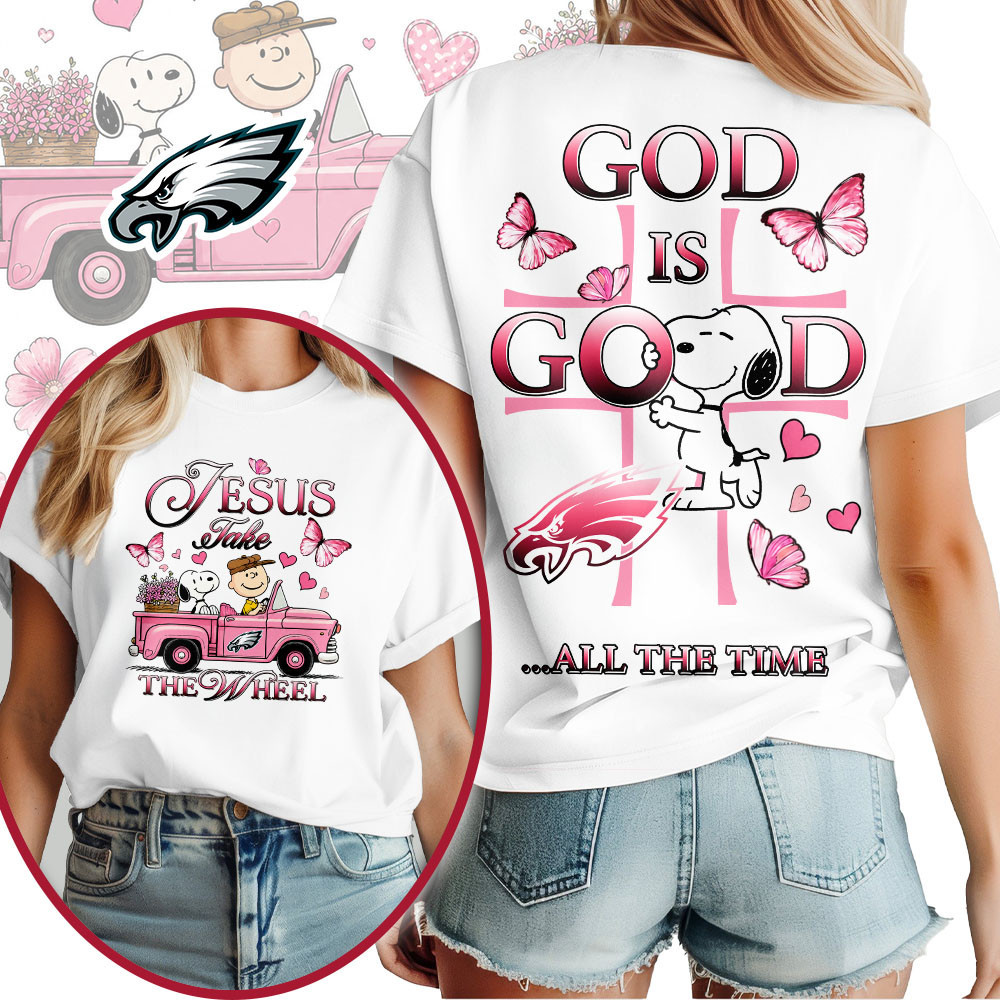 Philadelphia Eagles | Premium NFL Jesus Take The Wheel God Is Good 3D Shirt NTH1