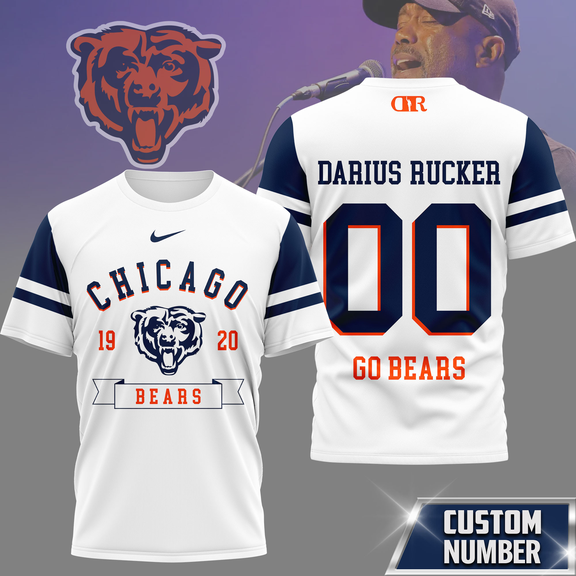 Chicago Bears | Premium NFL Darius Rucker Fan 3D Shirt NY