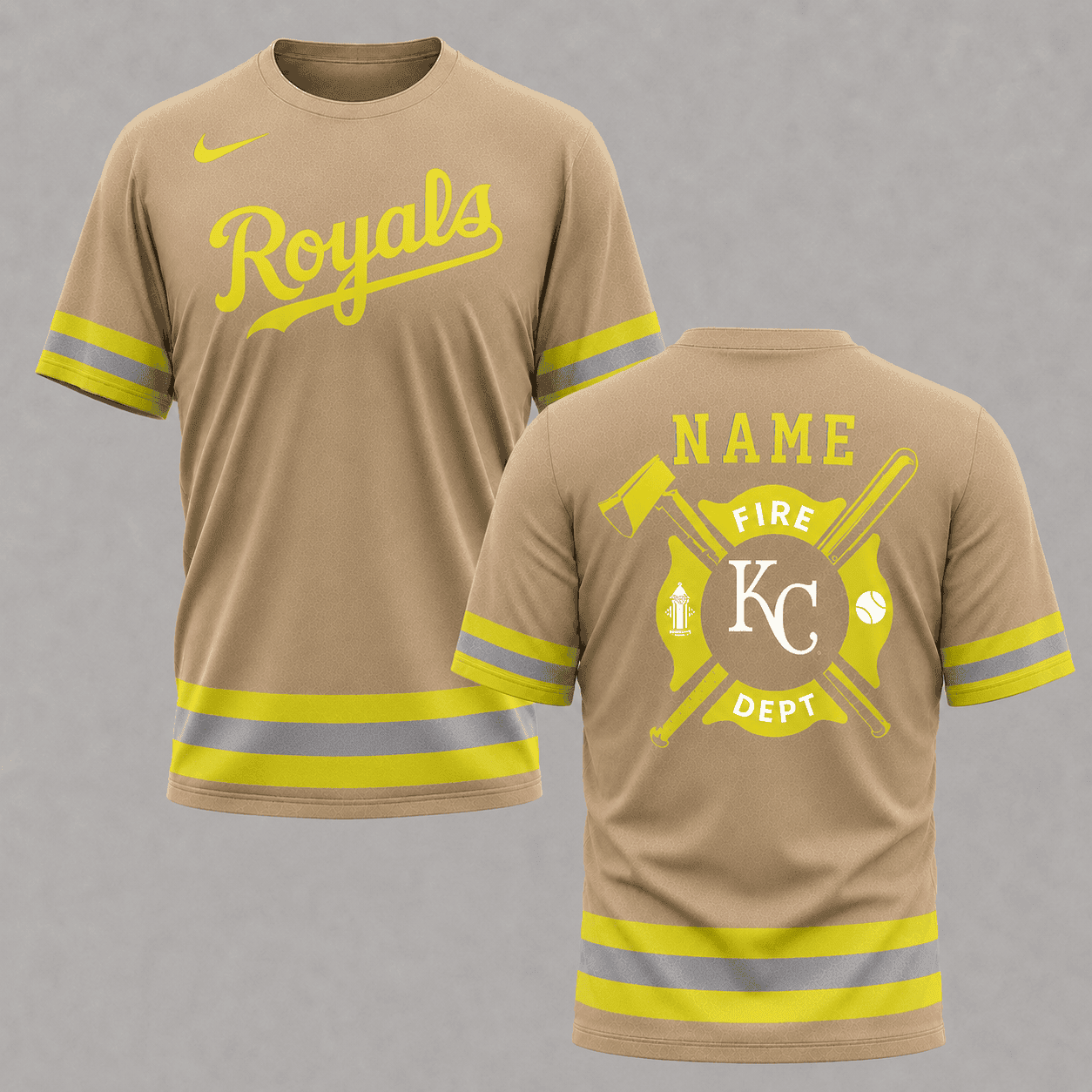 Kansas City Royals | MLB x Personalized Firefighters Hi-vis 3D Shirt