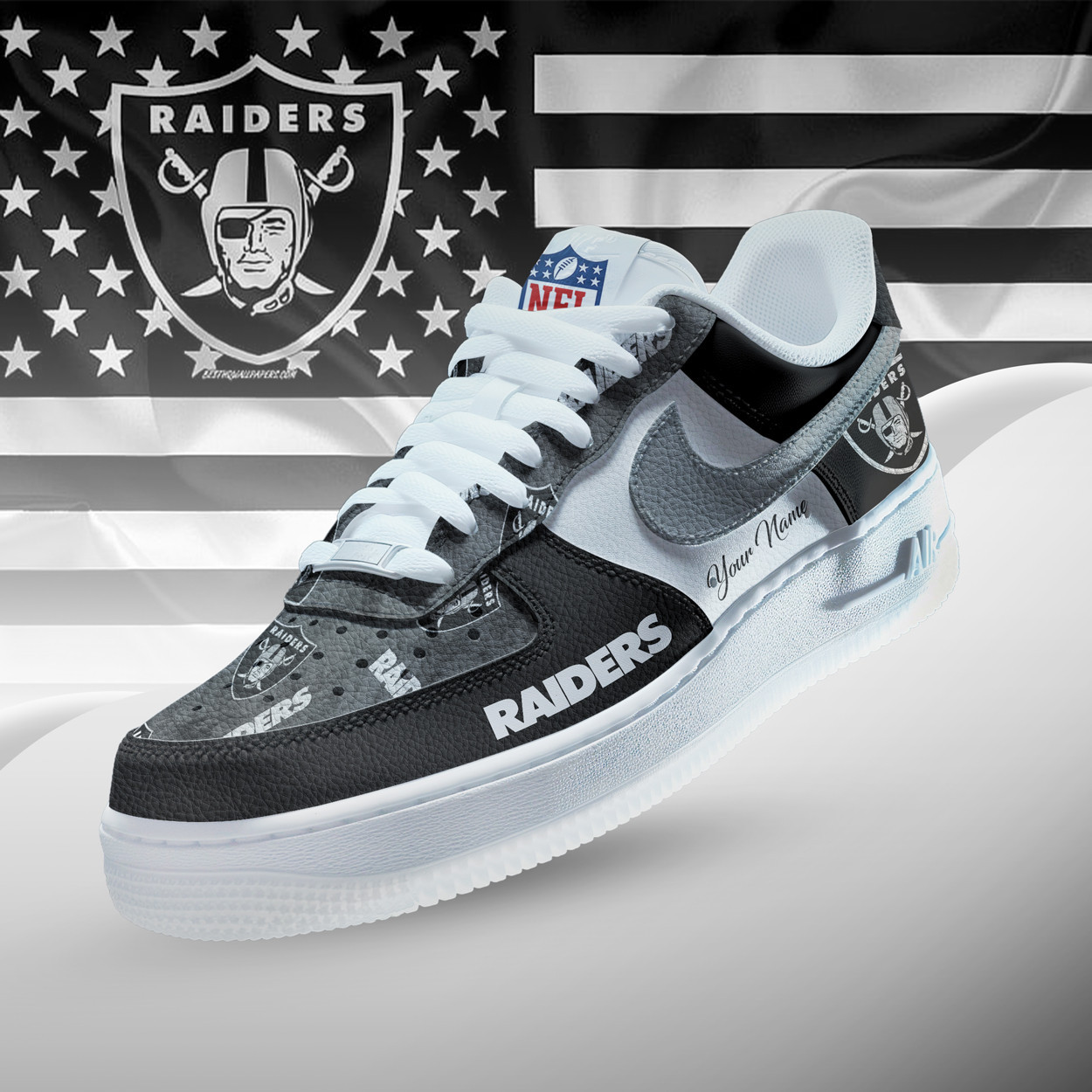 Las Vegas Raiders | Premium NFL Personalized Team Icon AF1 Shoes NTH1