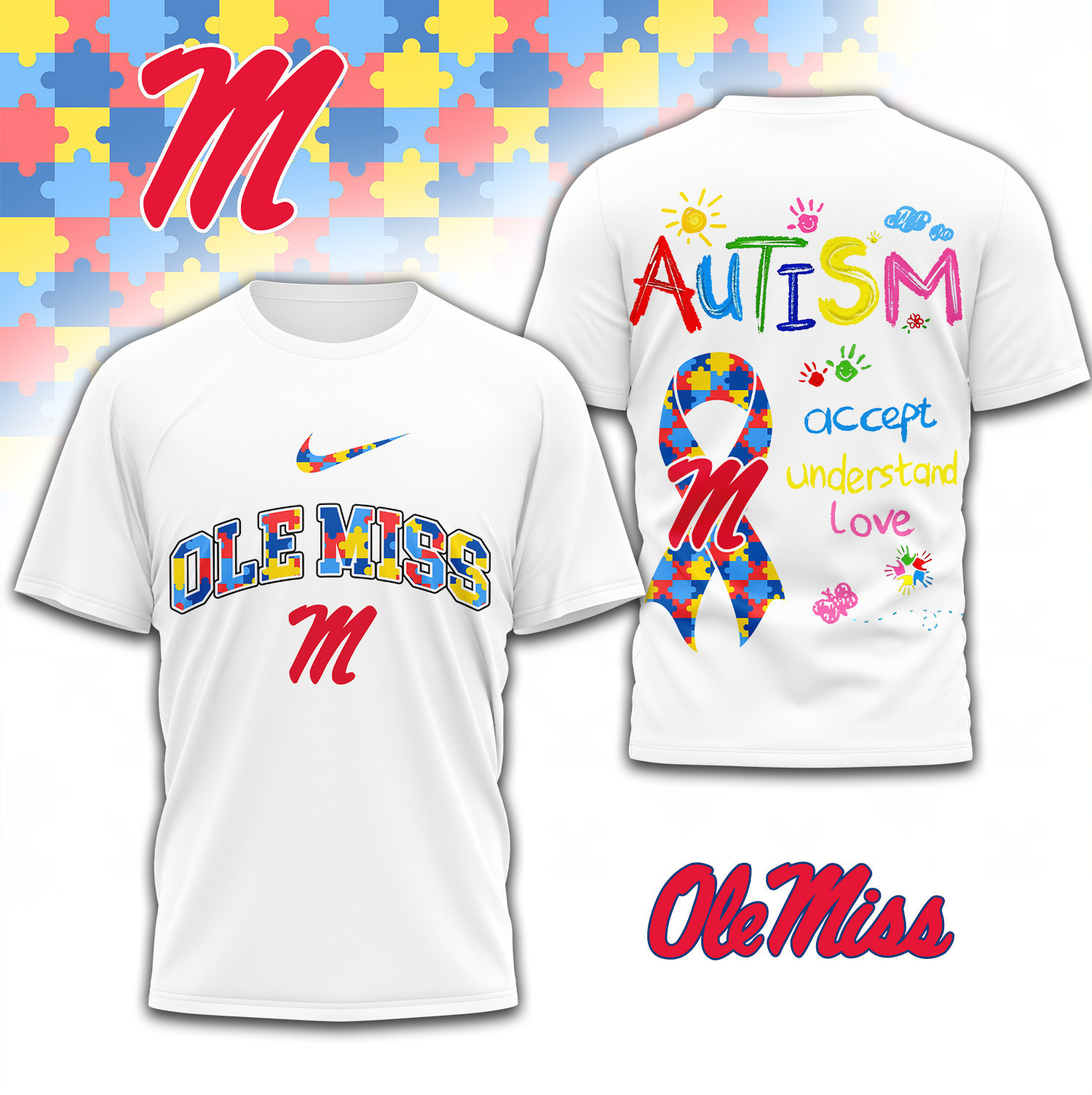 Ole Miss Rebels | Premium NCAA Autism 3D Shirt TD