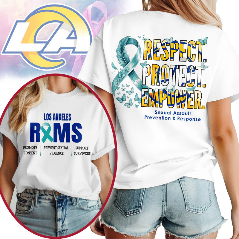 Los Angeles Rams | Premium NFL SA Prevention Month 3D Shirt HY