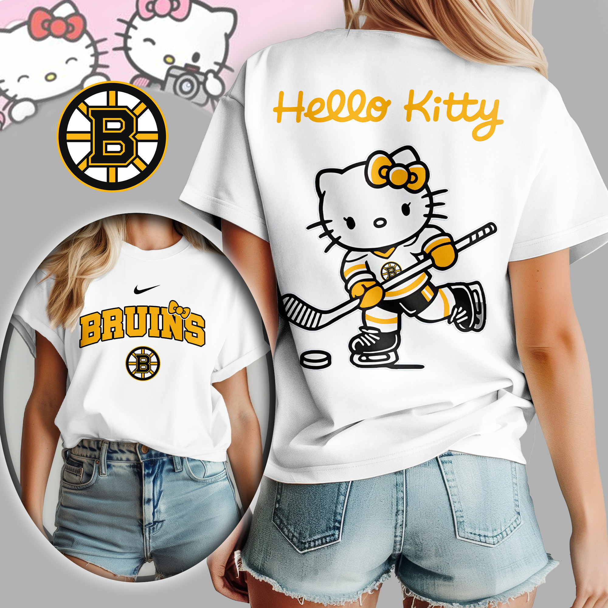Boston Bruins | Premium NHL Hello Kitty Women's Shirt TD