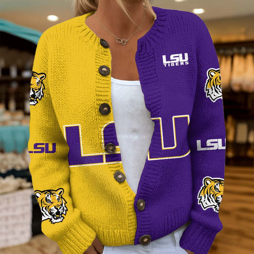 LSU Tigers | Premium NCAA Cozy Split Knit Cardigan x Game Day Edition MM