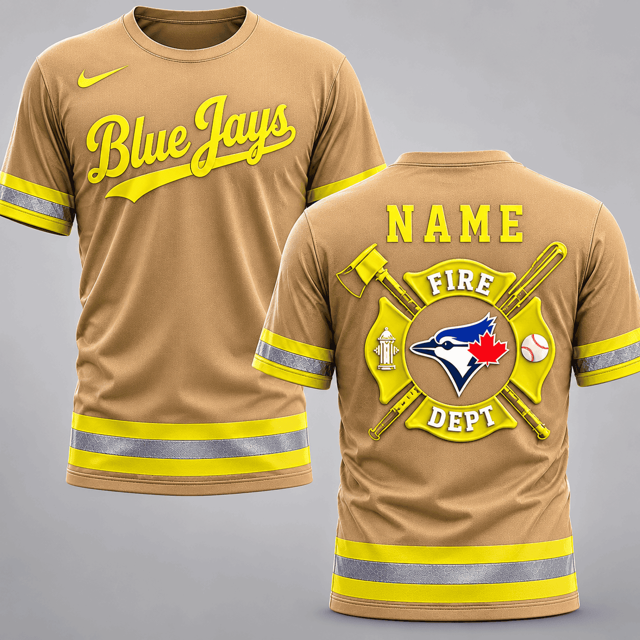 Toronto Blue Jays | MLB x Personalized Firefighters Hi-vis 3D Shirt