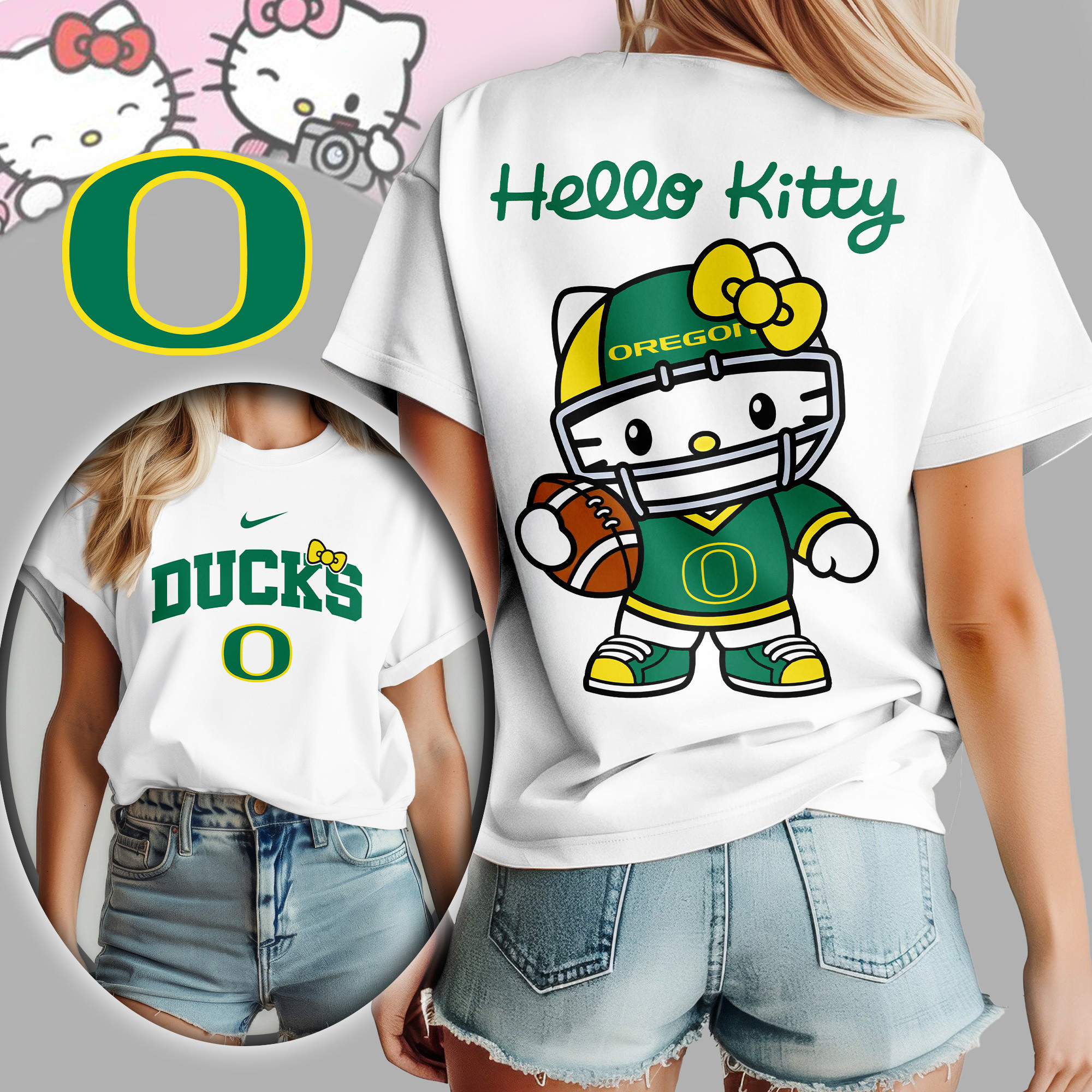 Oregon Ducks | Premium NCAA Hello Kitty Women's Shirt TD