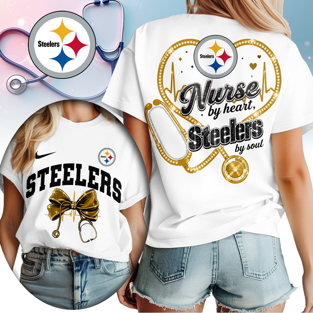 Pittsburgh Steelers | Premium NFL Nurse By Heart Women Shirt TD