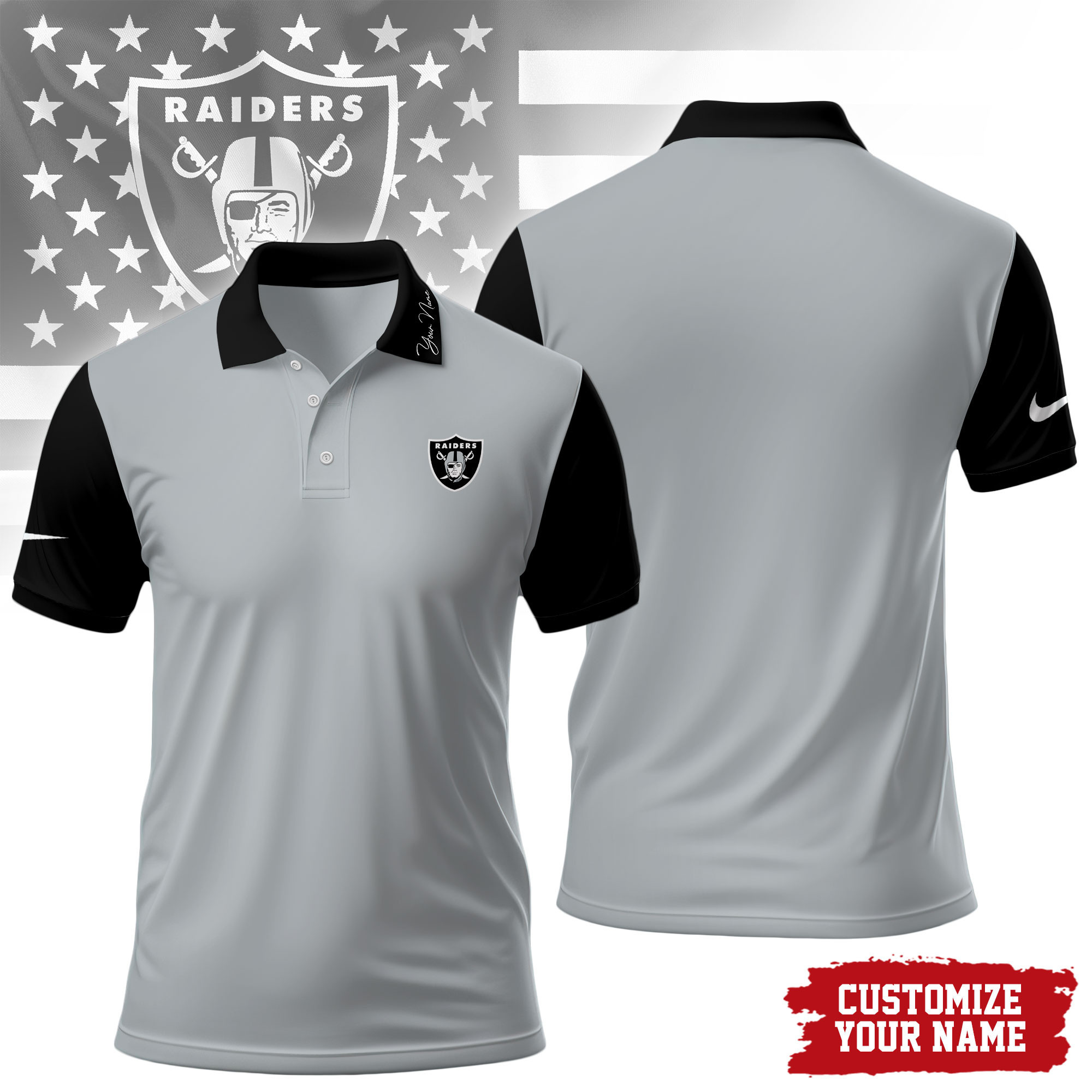 Las Vegas Raiders | Premium NFL Touchdown Custom Polo NTH1
