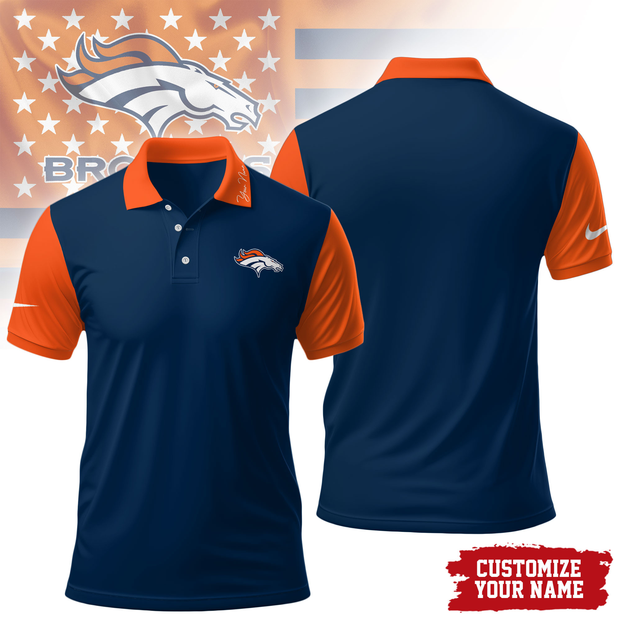 Denver Broncos | Premium NFL Touchdown Custom Polo NTH1