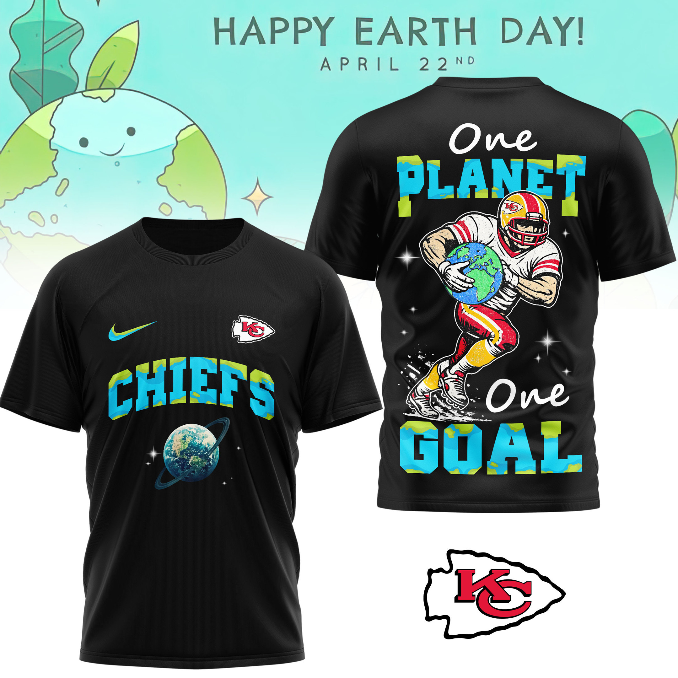 Kansas City Chiefs | Premium NFL x Earth Day 3D Shirt HY