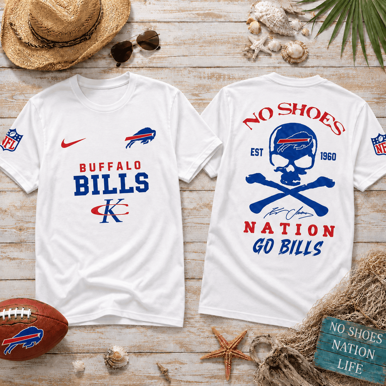 Buffalo Bills | Premium NFL No Shoes Nation Fan 3D Shirt NY