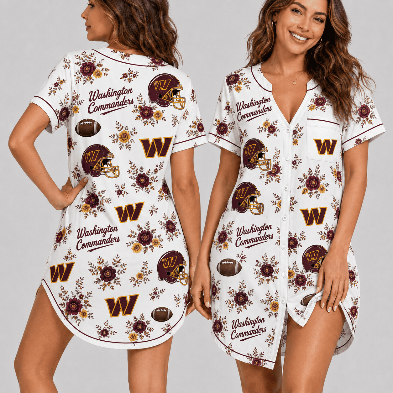 Washington Commanders | Premium NFL Football Fan Favorites Women Pajamas Dress TD