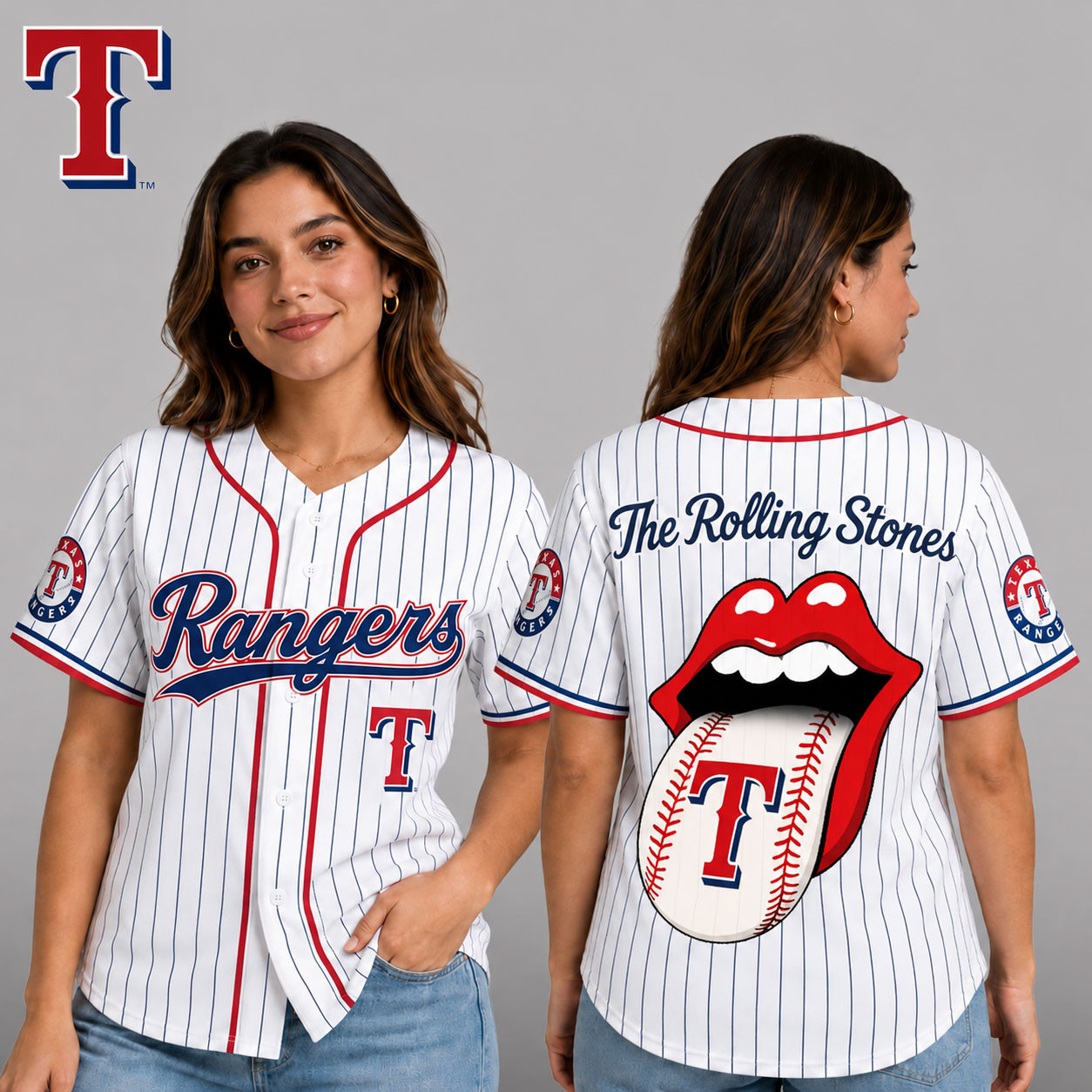 Texas Rangers | Premium MLB The Rolling Stones Jersey Shirt TD
