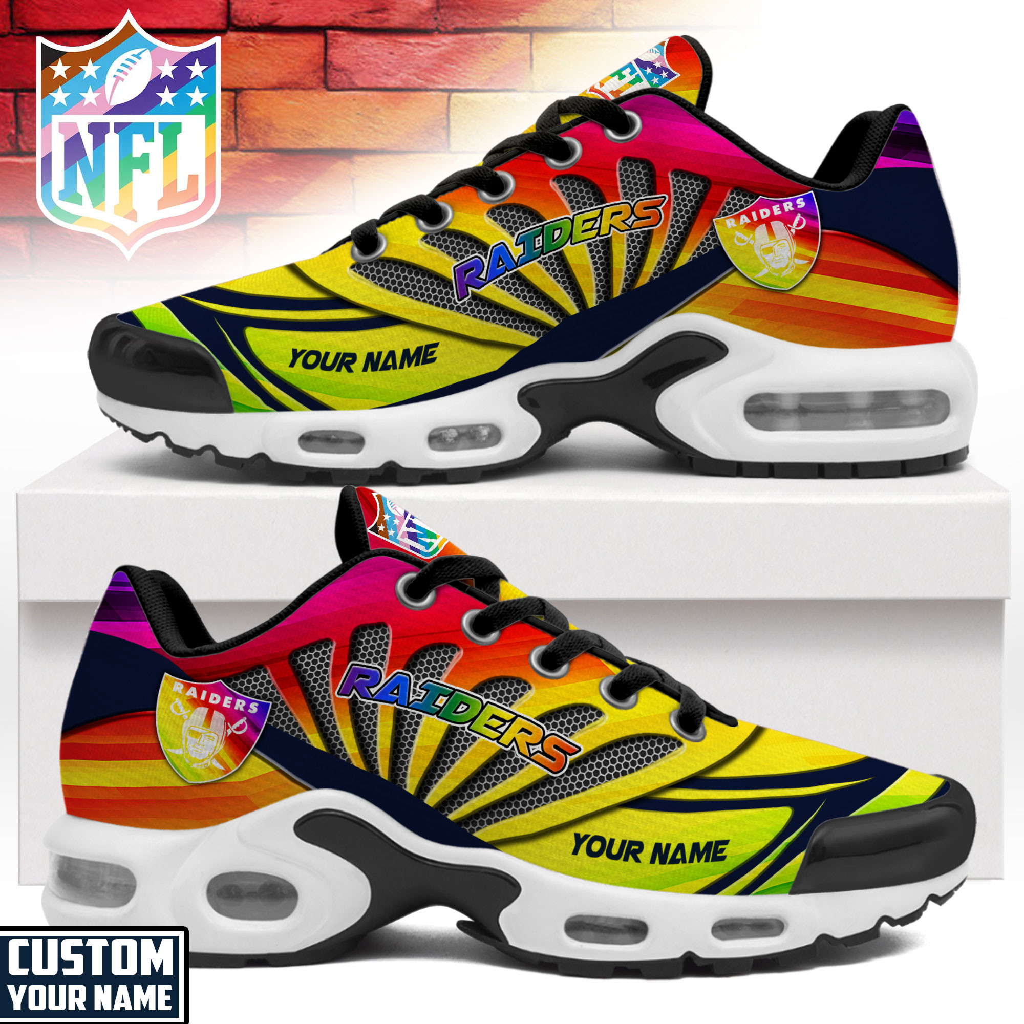 Las Vegas Raiders | Premium NFL Pride Month Air Max Shoes NTH1