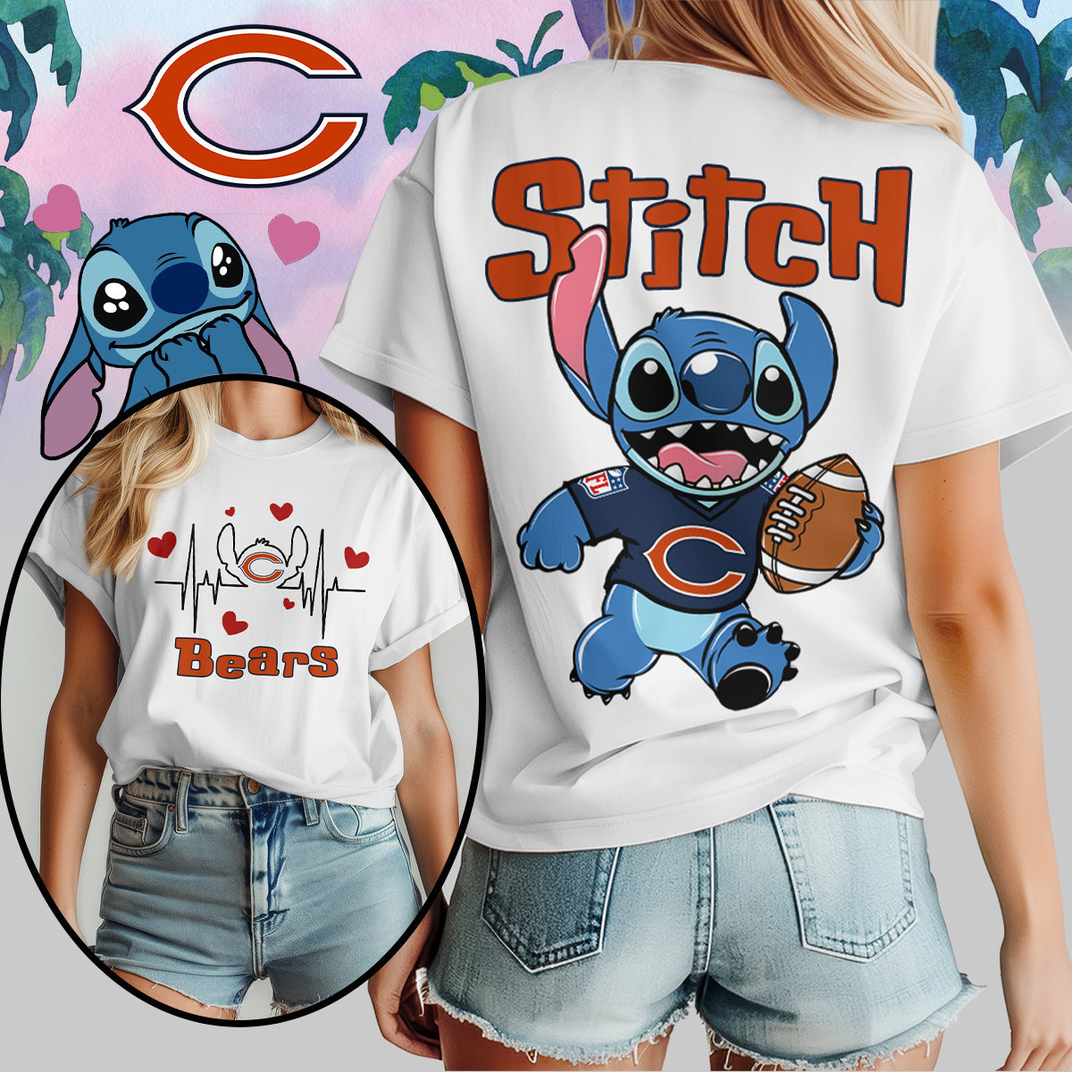 Chicago Bears | Premium NFL Stitch Women Shirt TD