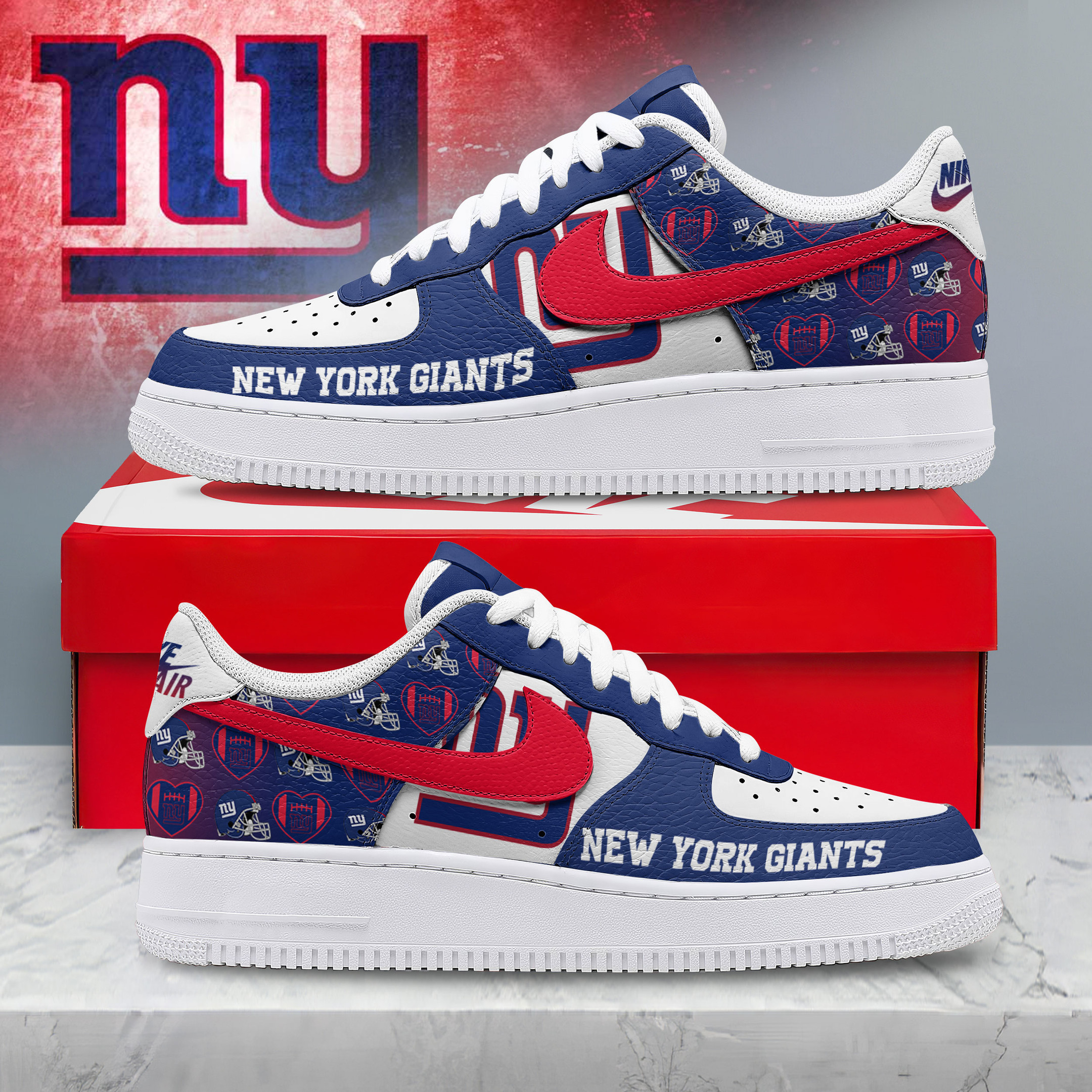 New York Giants | Premium NFL Gridiron Classic AF1 Shoes NTH1