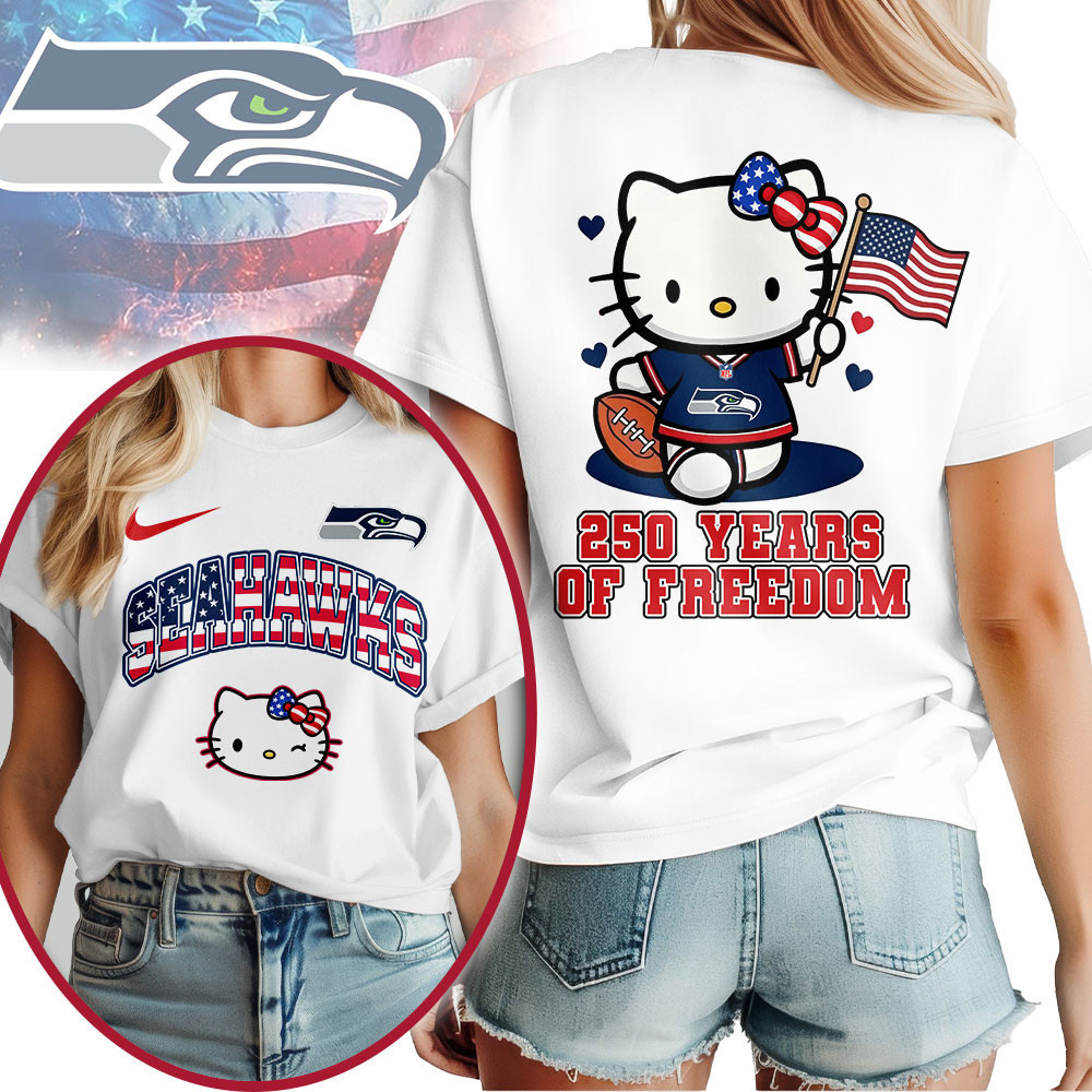 Seattle Seahawks | Premium NFL Hello Kitty Celebrates 250th Anniversary Women Shirt NP