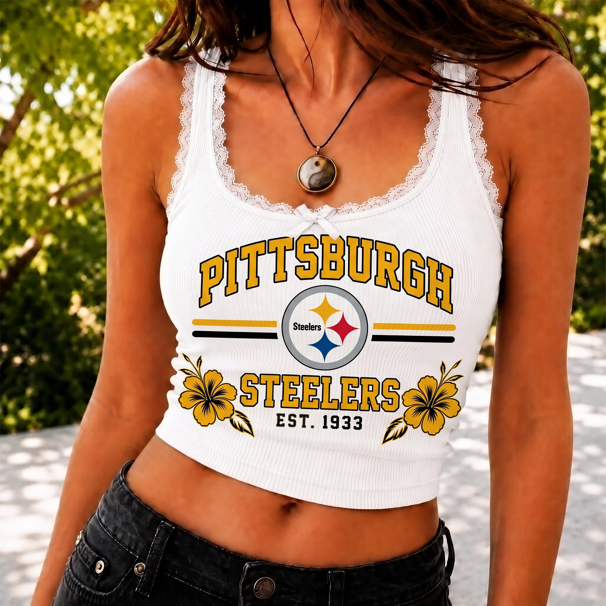 Pittsburgh Steelers | Premium NFL Game Day Lace Tank Top Shirt NY