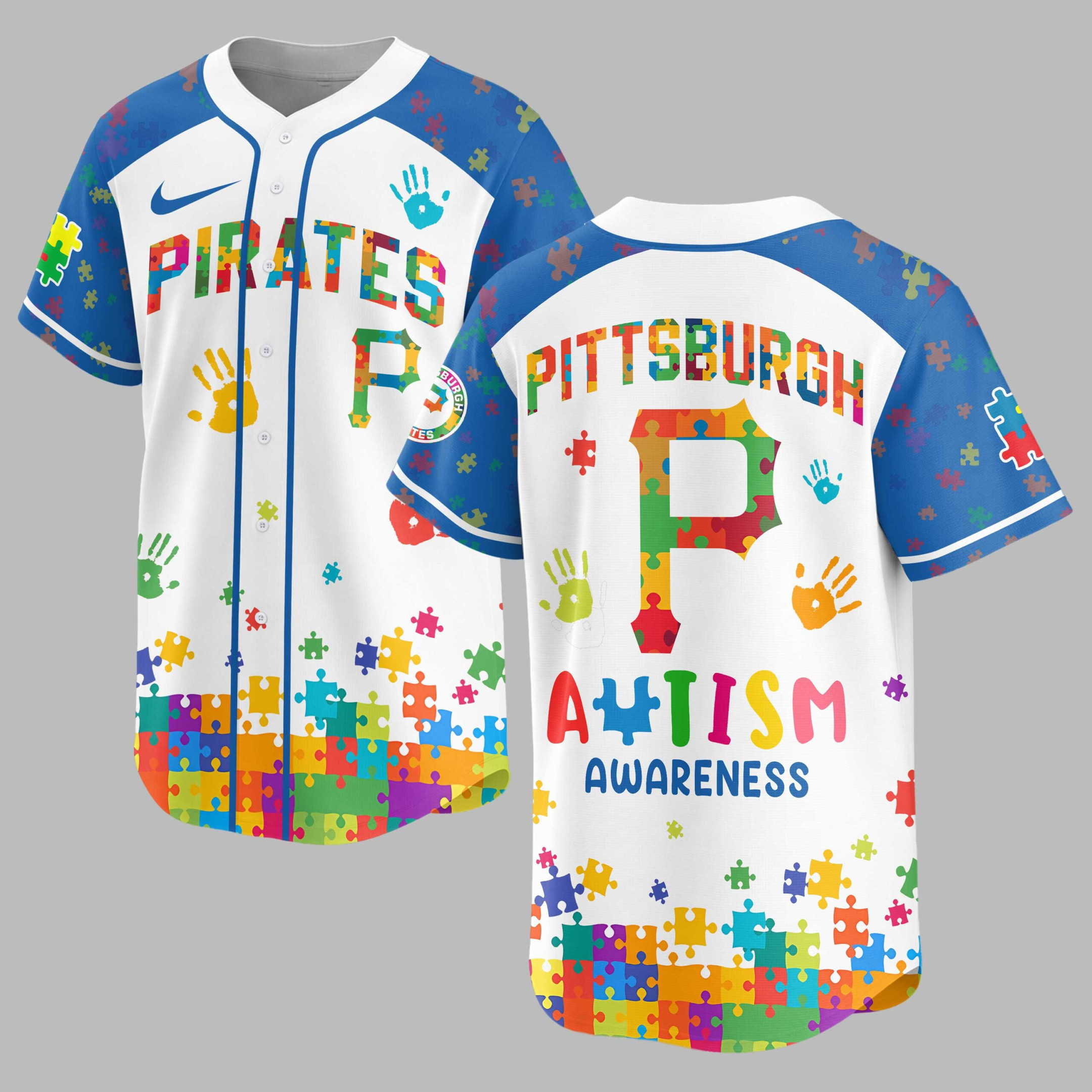 Pittsburgh Pirates | MLB x Autism Awareness Puzzle Premium Jersey