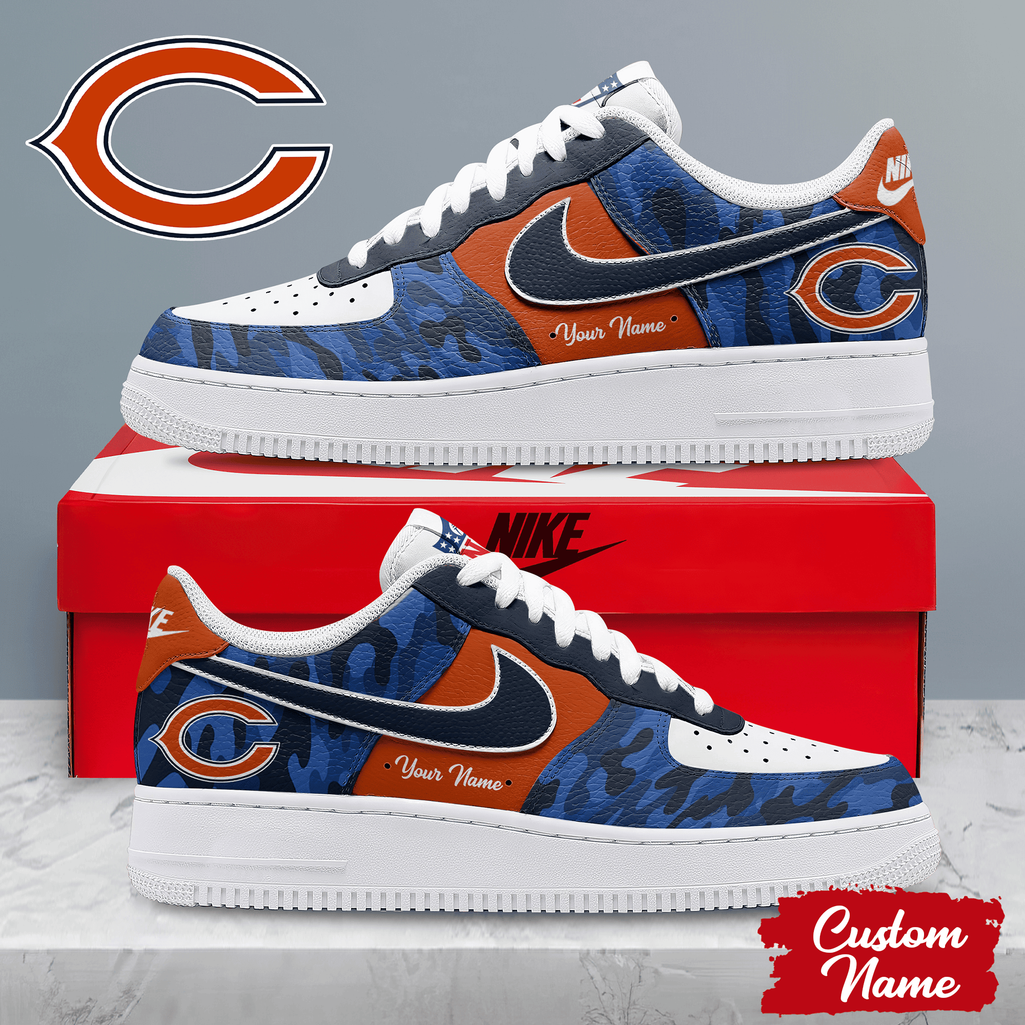 Chicago Bears | Premium NFL End Zone Energy AF1 Shoes NTH1