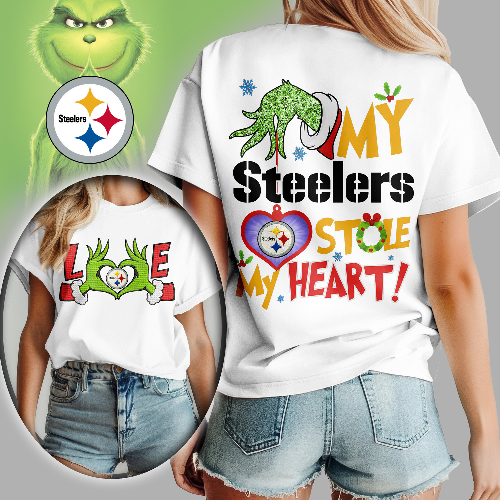 Pittsburgh Steelers | Premium NFL Grinch Women's Shirt TD