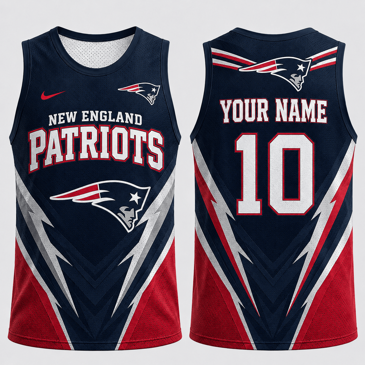 New England Patriots | Premium NFL Personalized Name Number Fan Pride Tank Top TD
