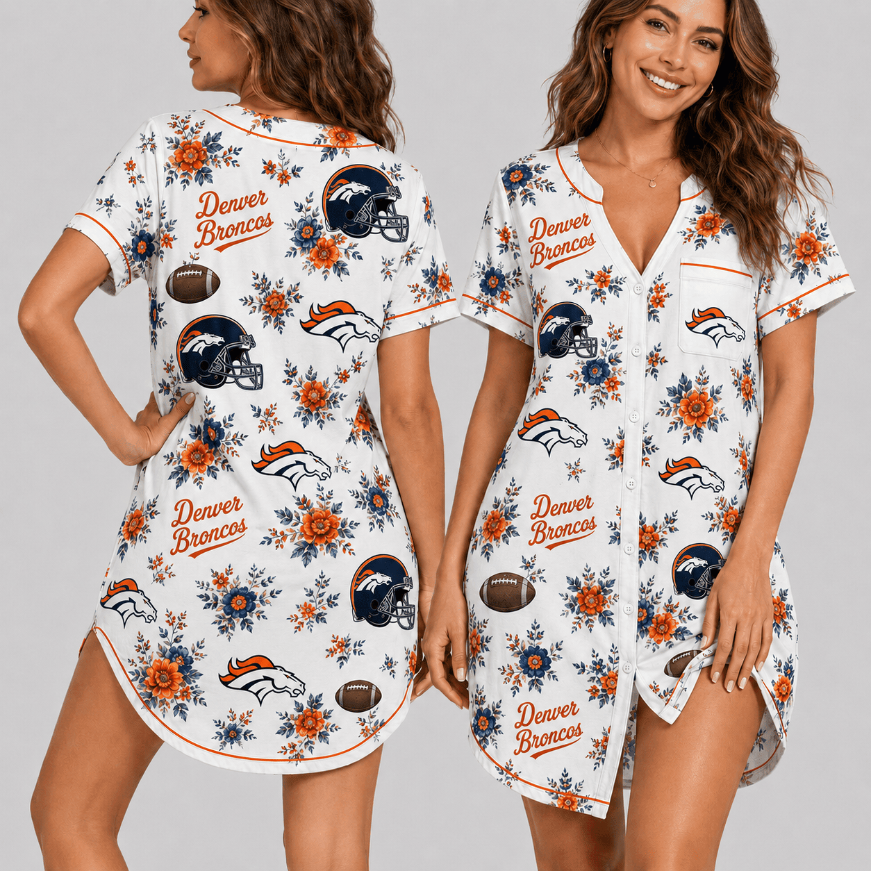 Denver Broncos | Premium NFL Football Fan Favorites Women Pajamas Dress TD