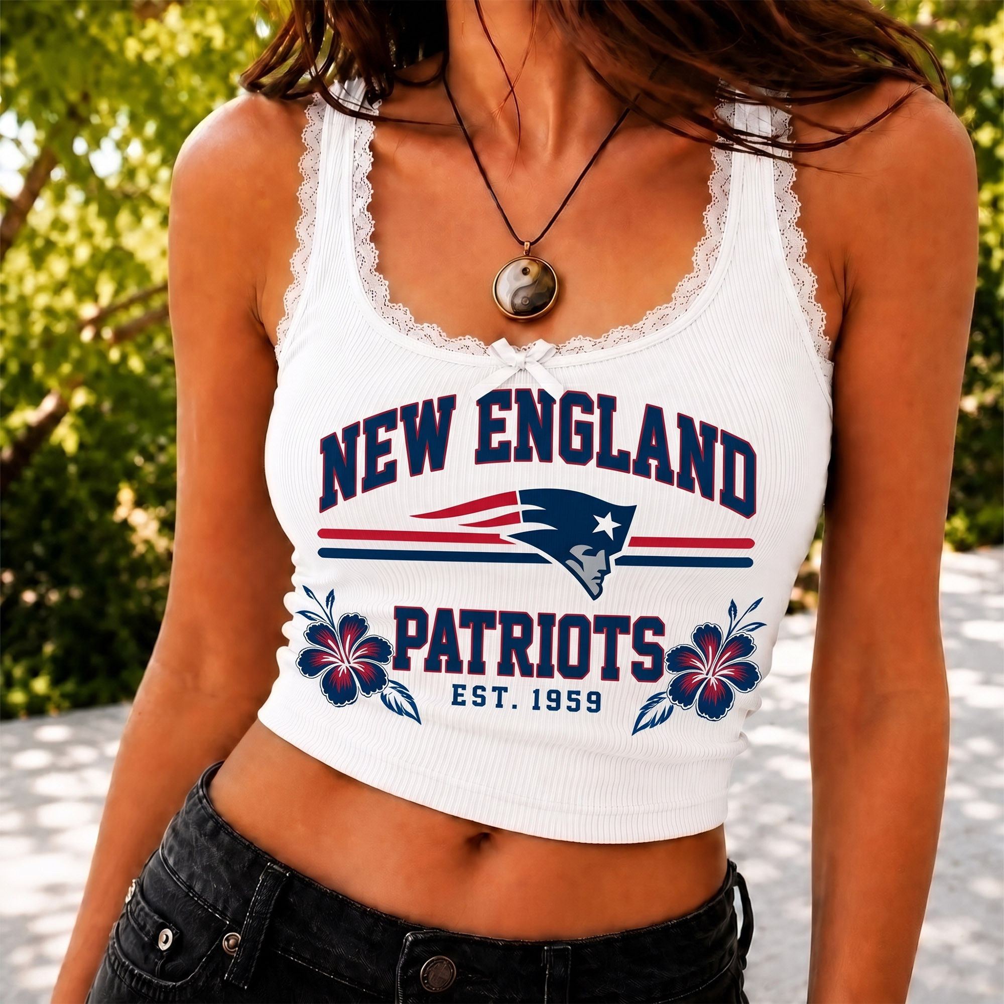 New England Patriots | Premium NFL Game Day Lace Tank Top Shirt NY