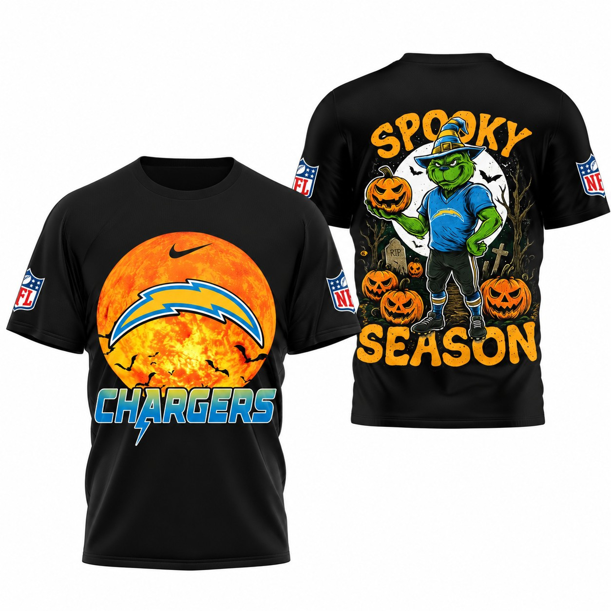 Los Angeles Chargers | Premium NFL Spooky Season 3D Shirt TD