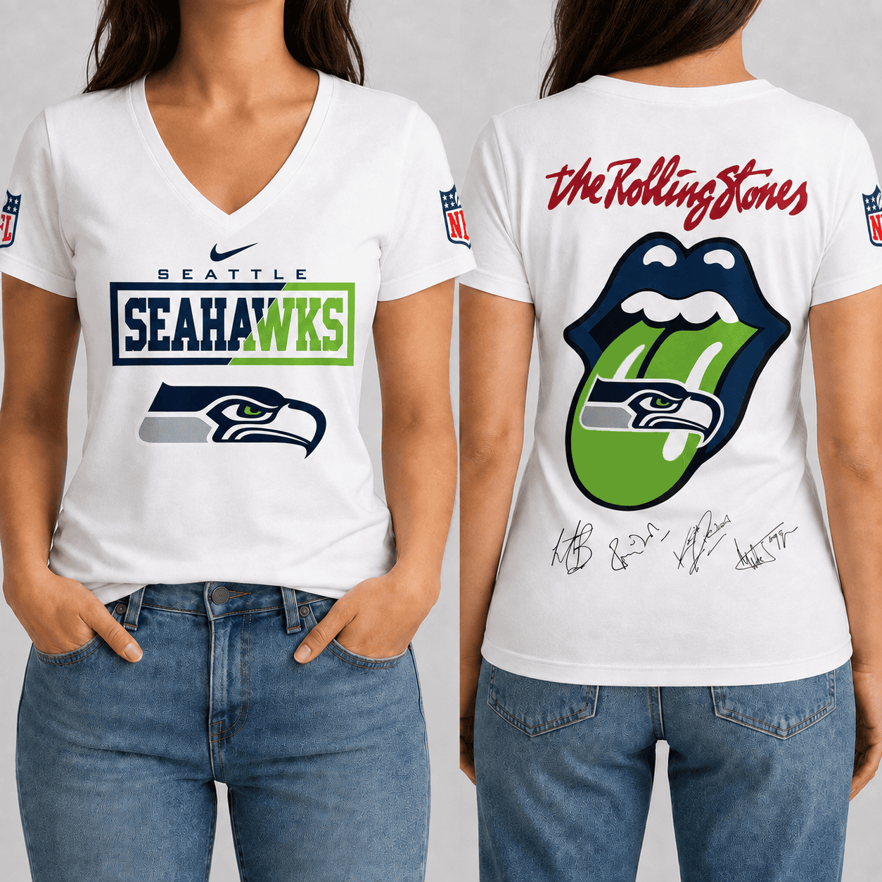 Seattle Seahawks | Premium NFL Rock 'n' Roll Spirit T-Shirt TD