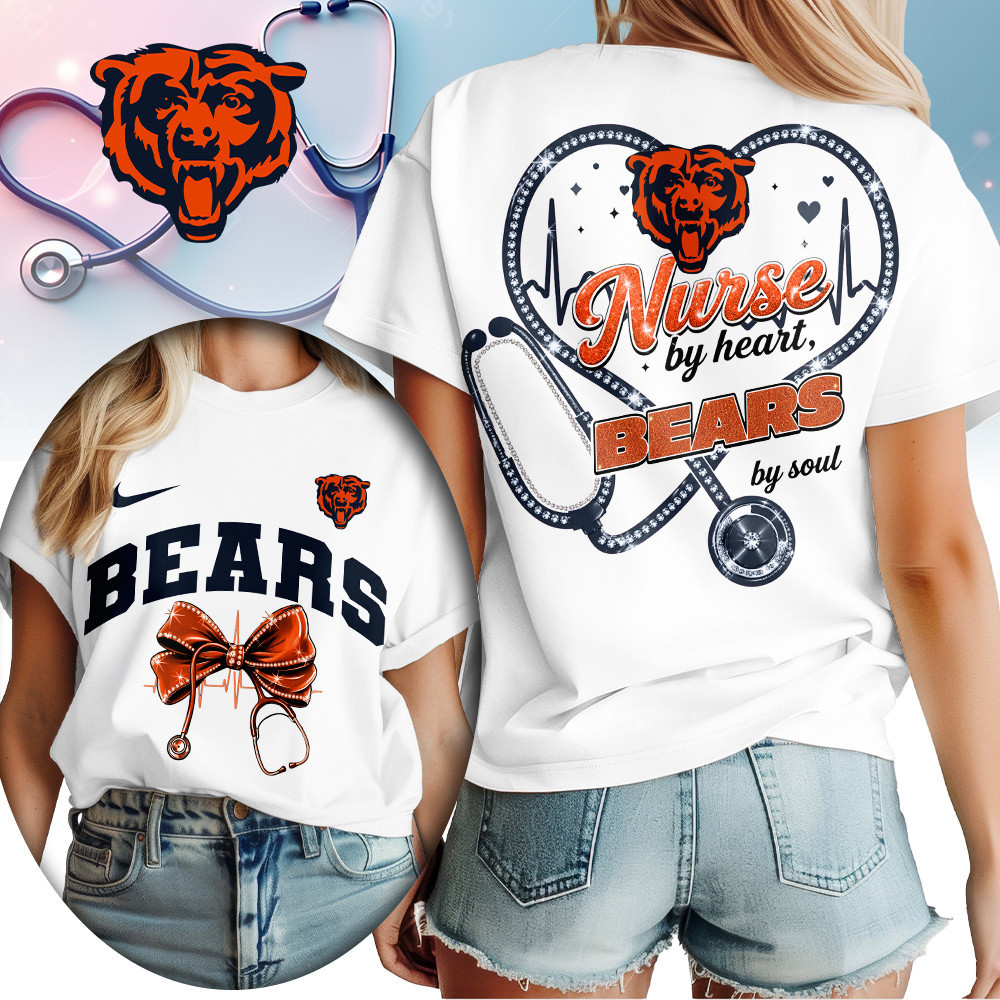 Chicago Bears | Premium NFL Nurse By Heart Women Shirt TD