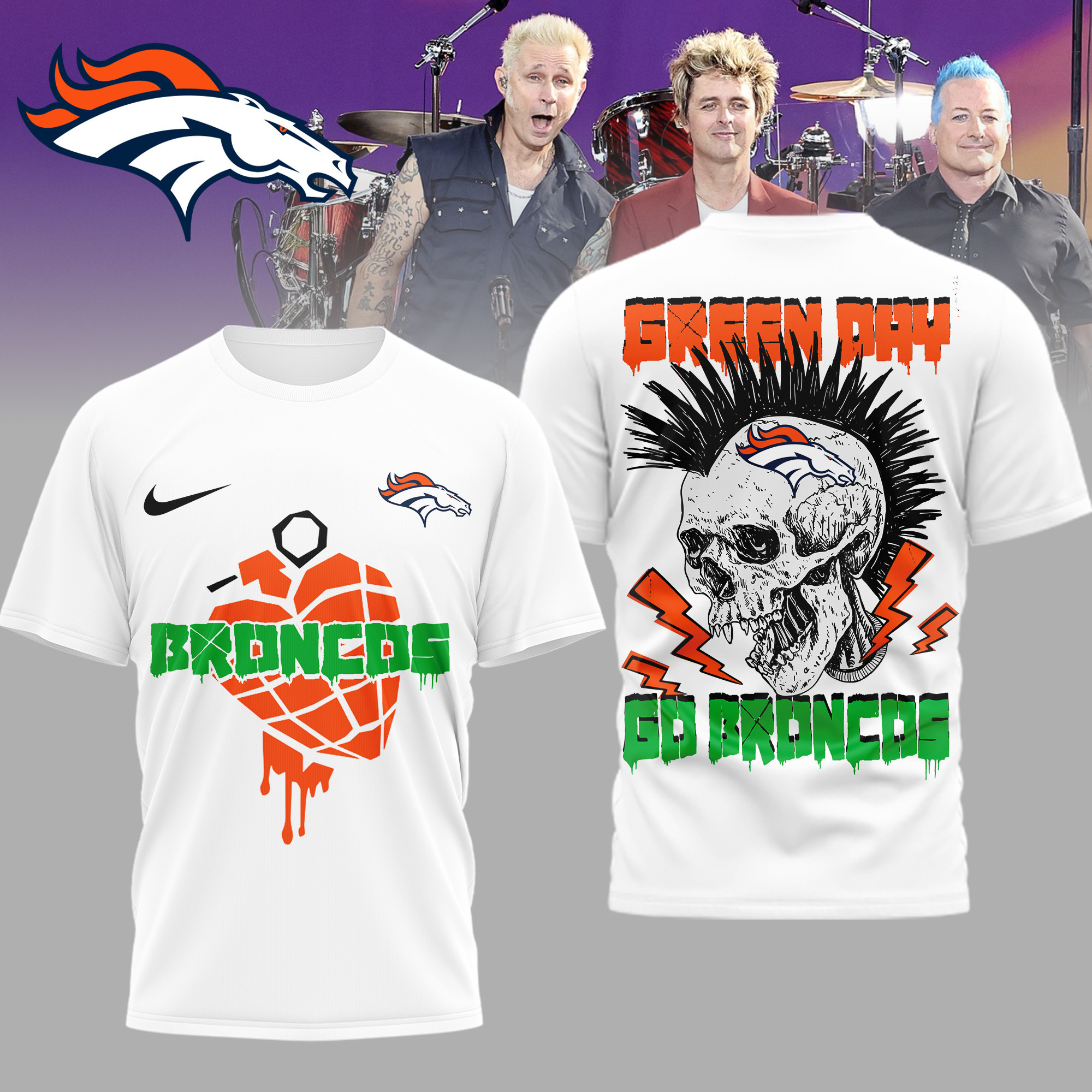 Denver Broncos | Premium NFL Green Day Football 3D Shirt