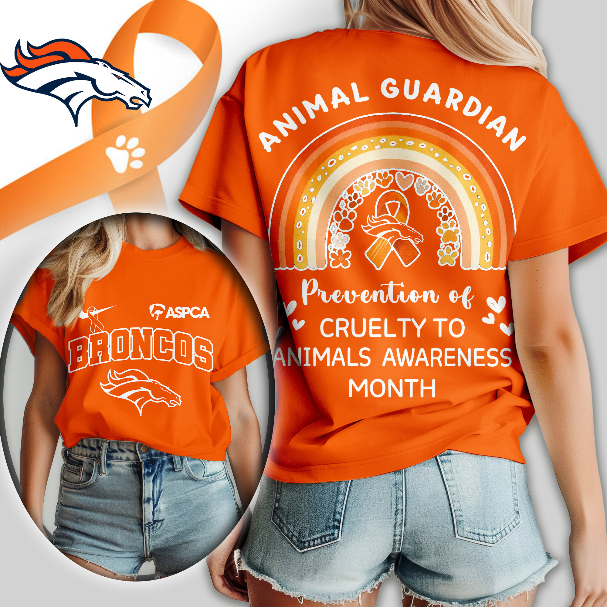 Denver Broncos | Premium NFL Animal Guardian Women Shirt TD