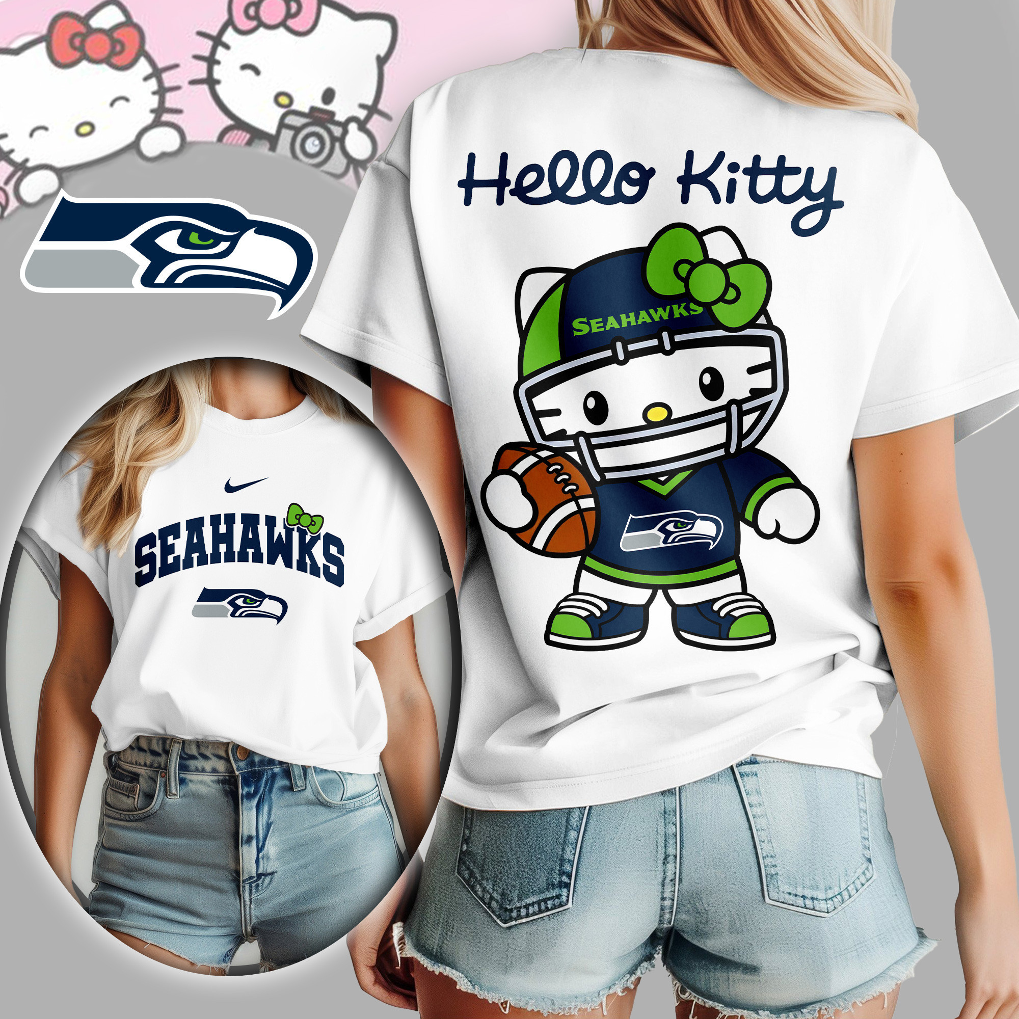 Seattle Seahawks | Premium NFL Hello Kitty Women's Shirt TD